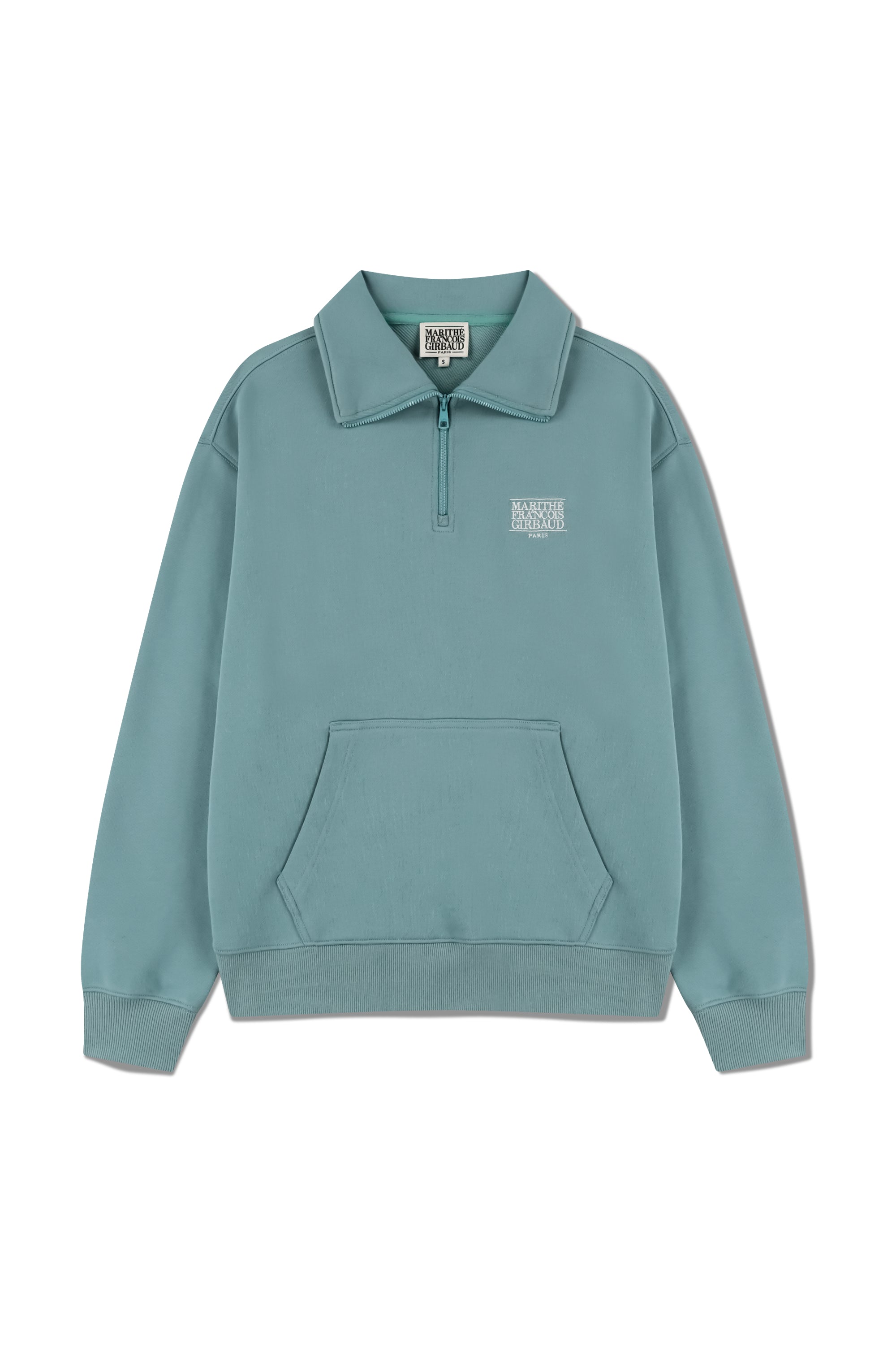 Classic Logo Half Zipup Sweatshirt Mint Gray