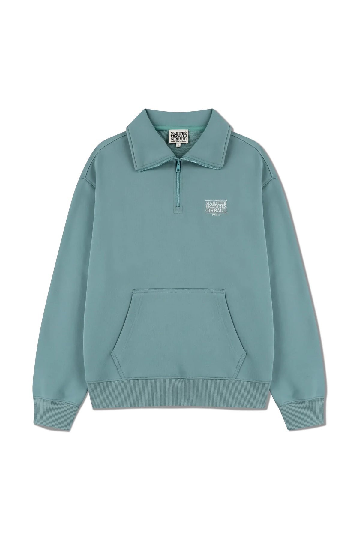 Classic Logo Half Zipup Sweatshirt Mint Gray