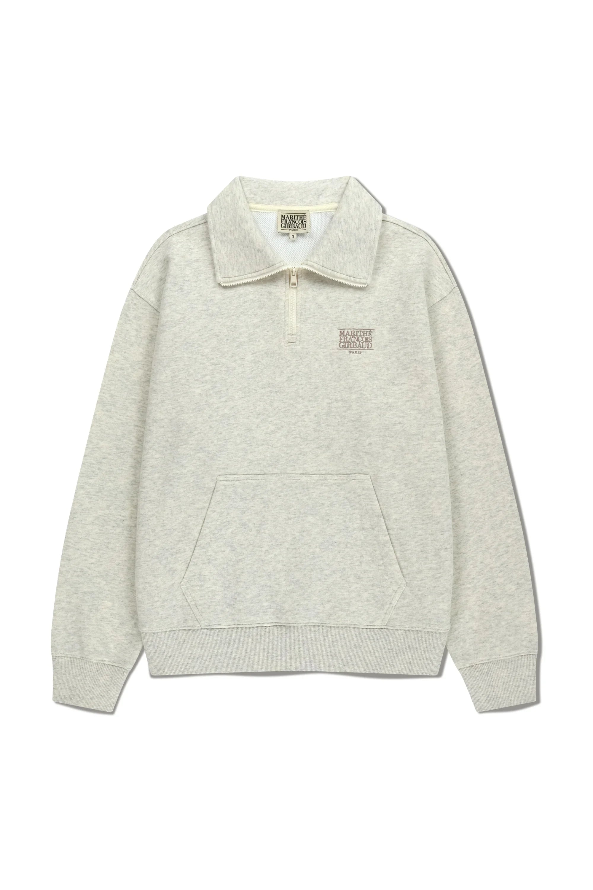 Classic Logo Half Zipup Sweatshirt Oatmeal