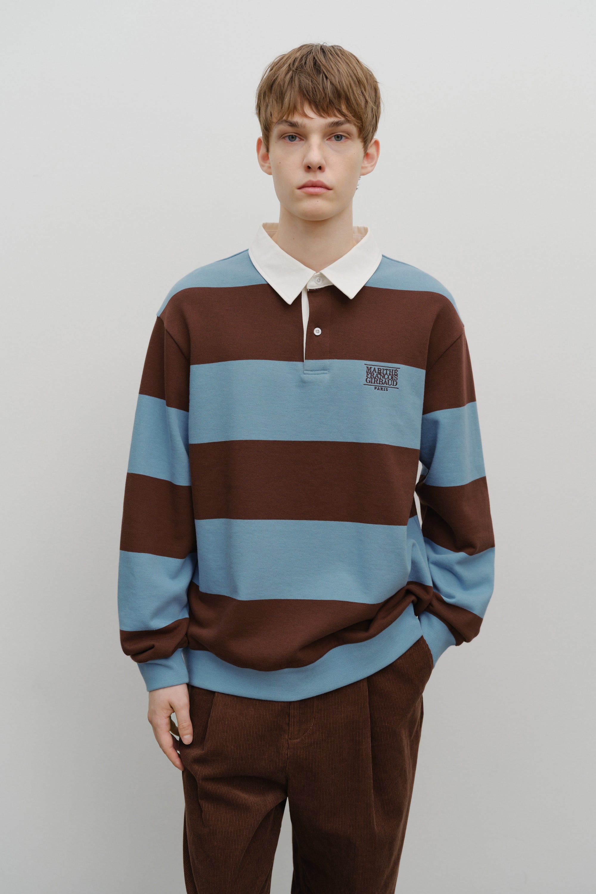 Classic Logo Stripe Rugby Sweatshirt Blue