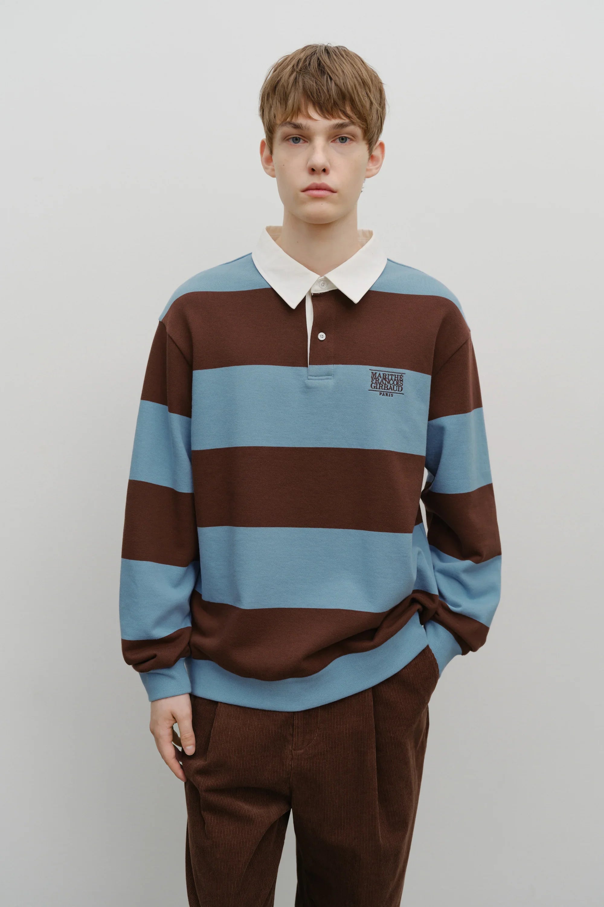 Classic Logo Stripe Rugby Sweatshirt Blue