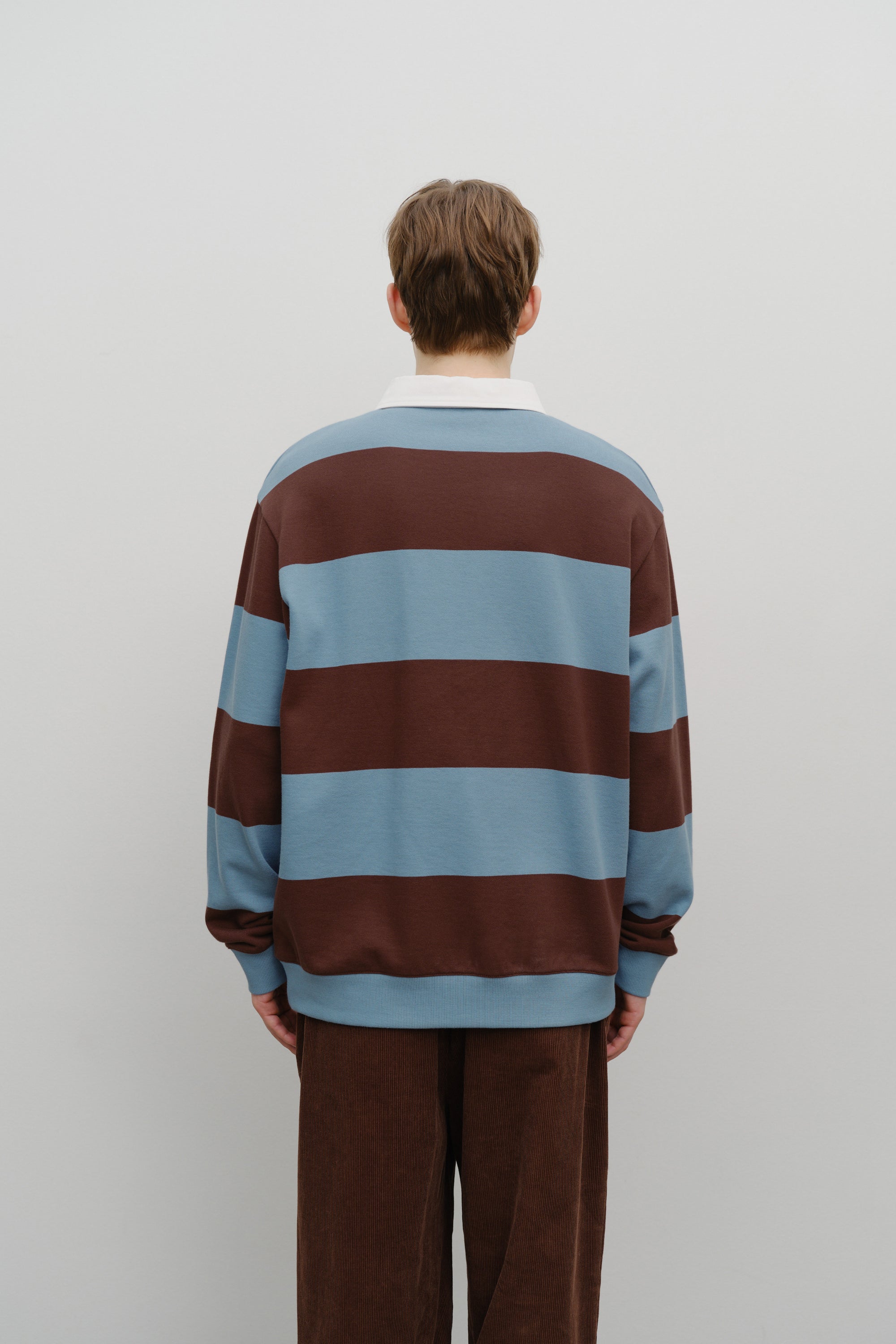 Classic Logo Stripe Rugby Sweatshirt Blue