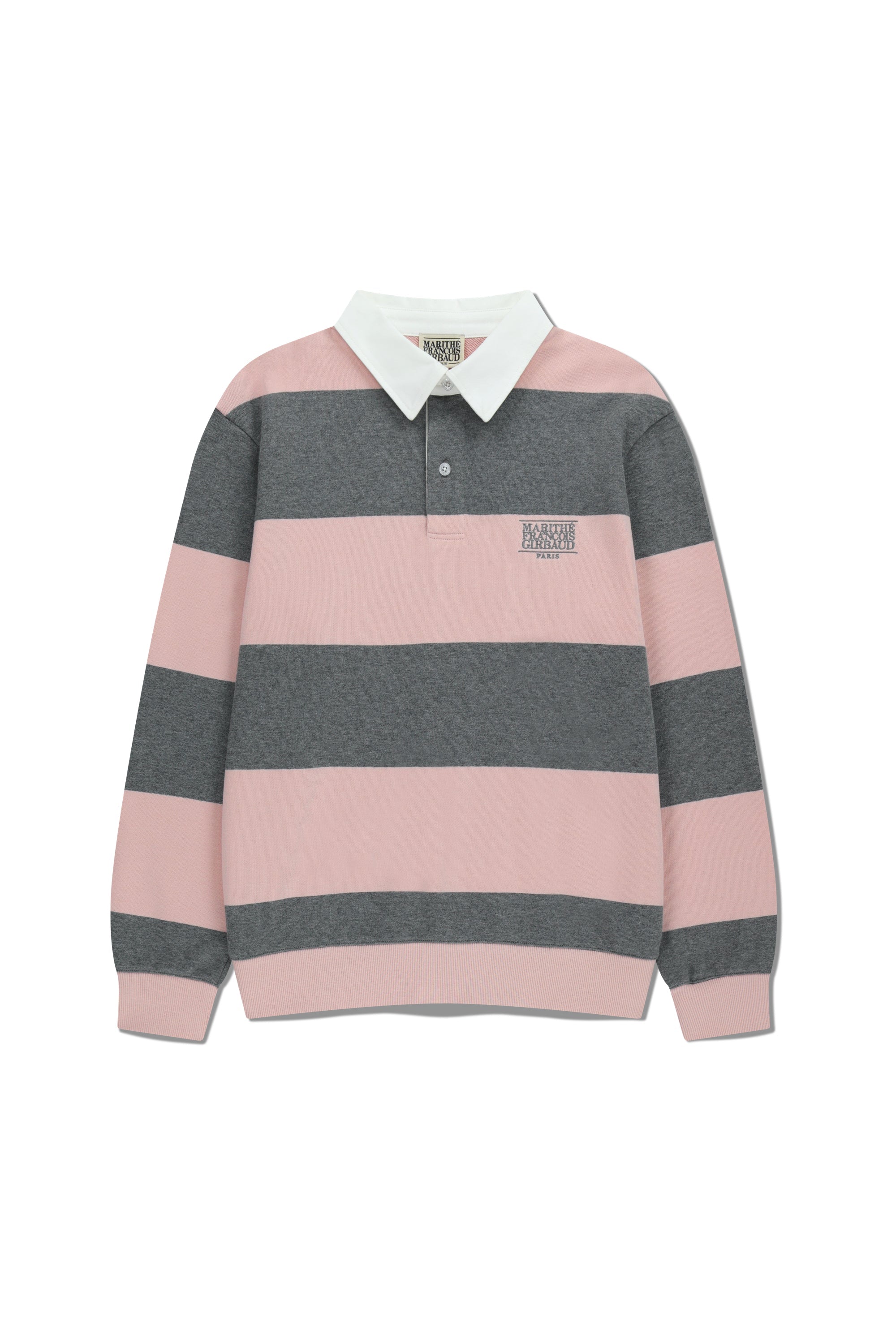 Classic Logo Stripe Rugby Sweatshirt Light Pink