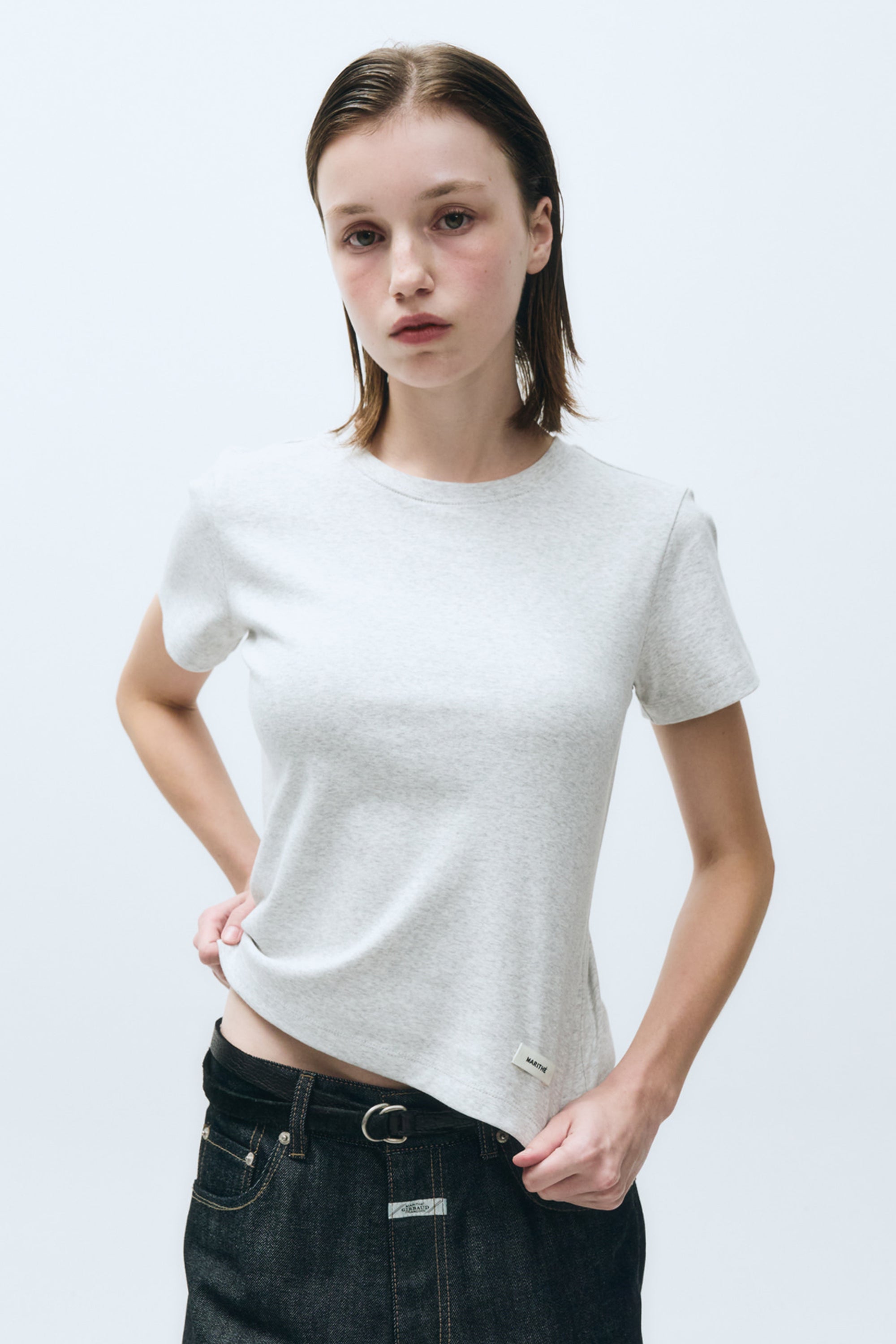 W Basic Tee Light Heather Gray