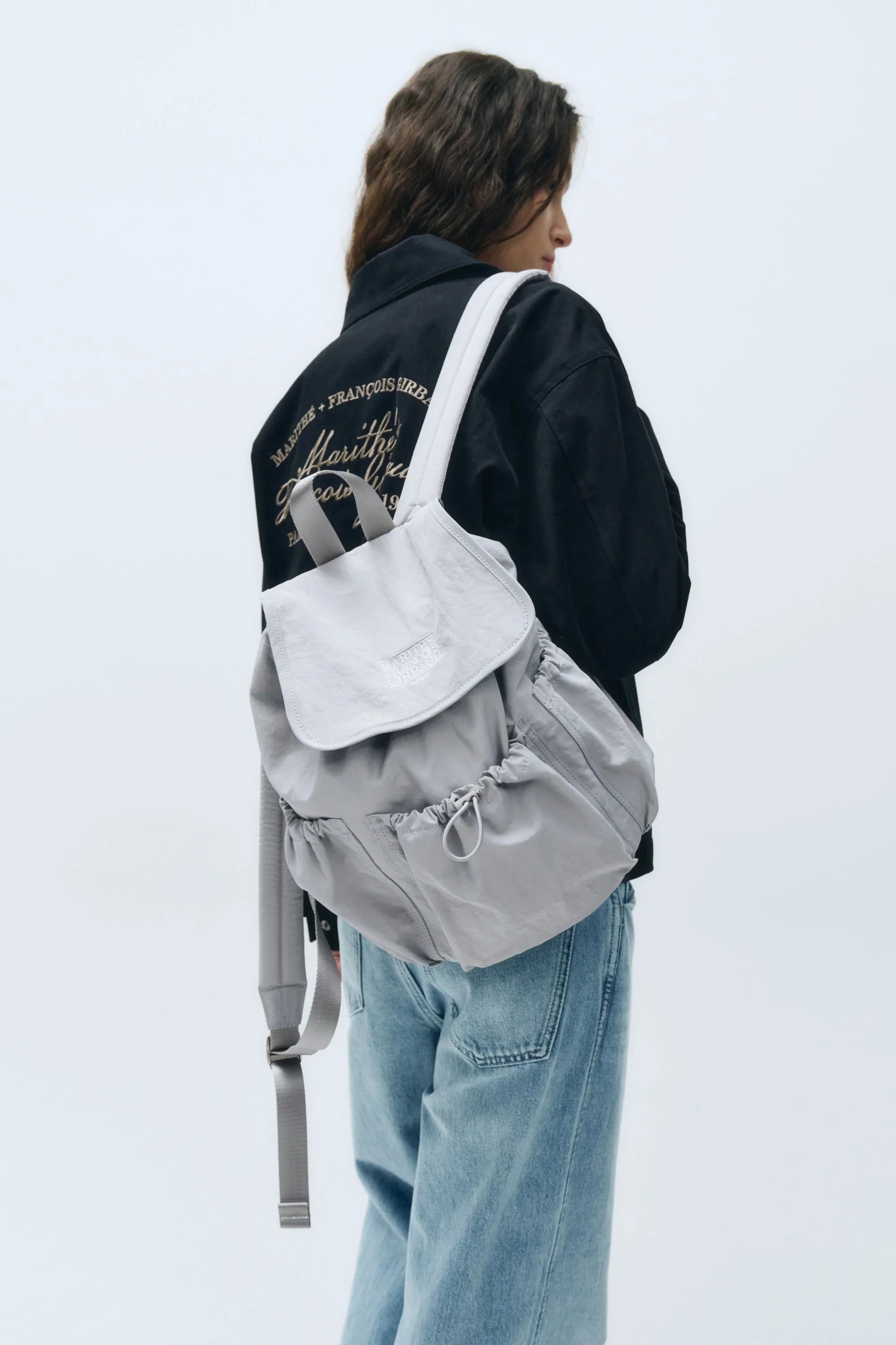 Classic Logo Pocket Backpack Gray