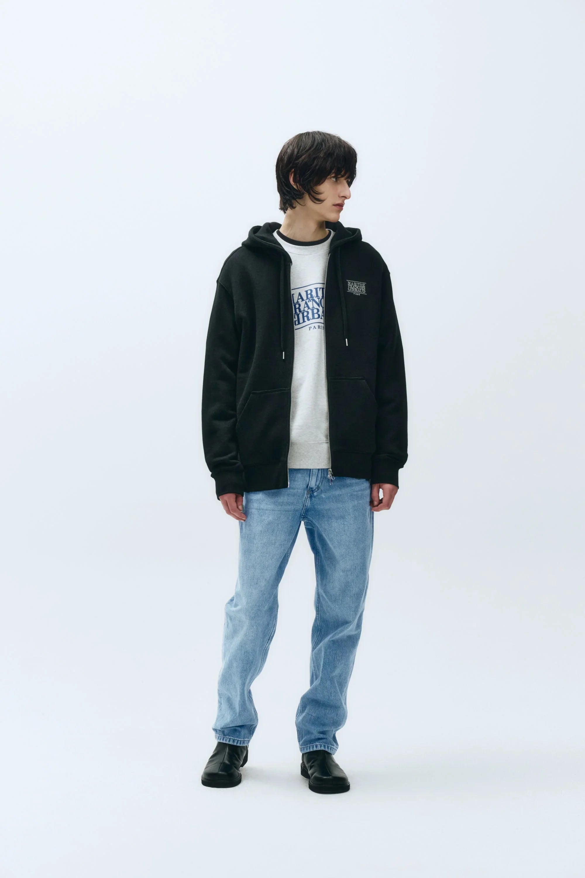 Classic Logo Mlng Hoodie Zipup Black