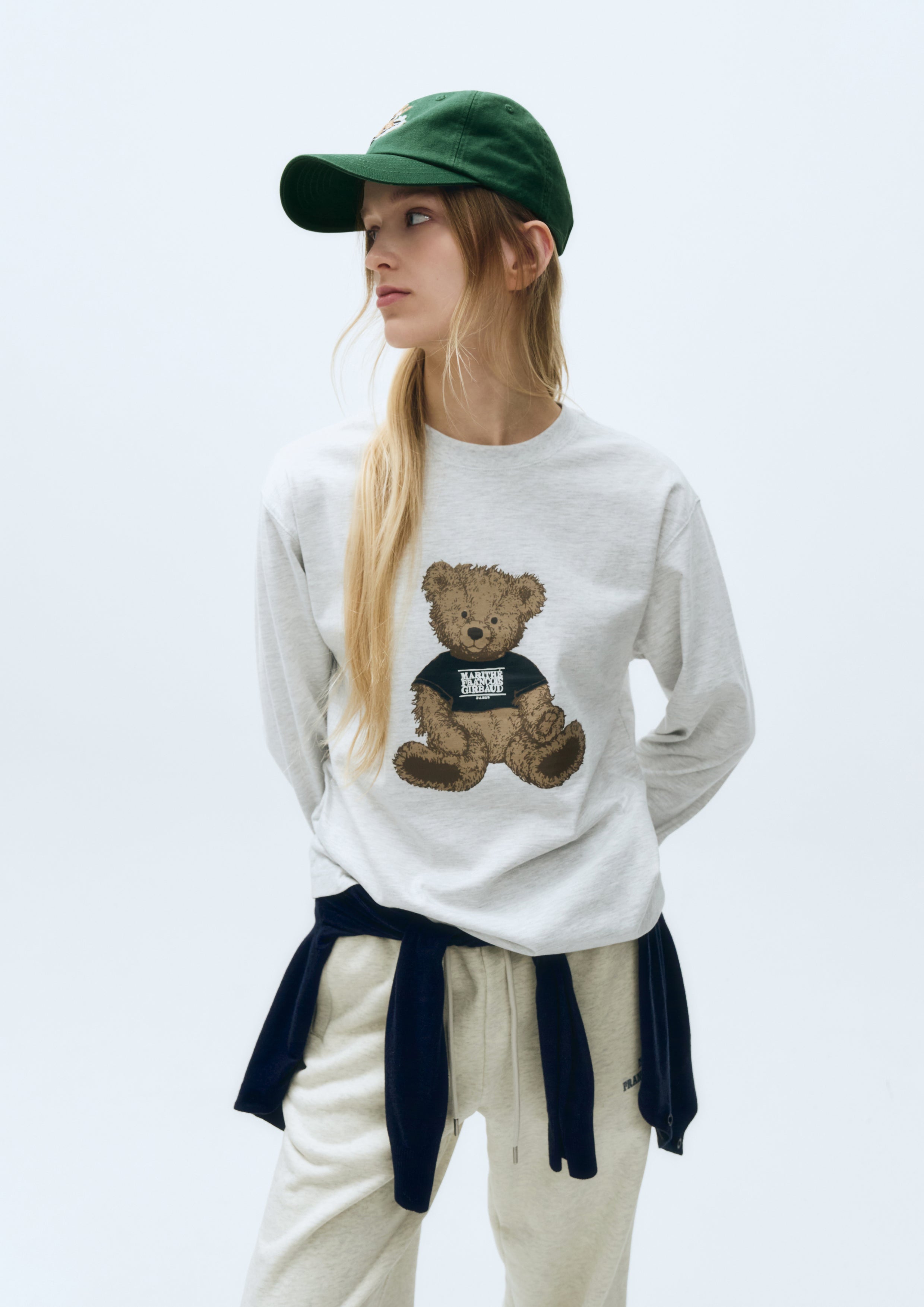 Doodle Bear Long Sleeve Light Heather Gray