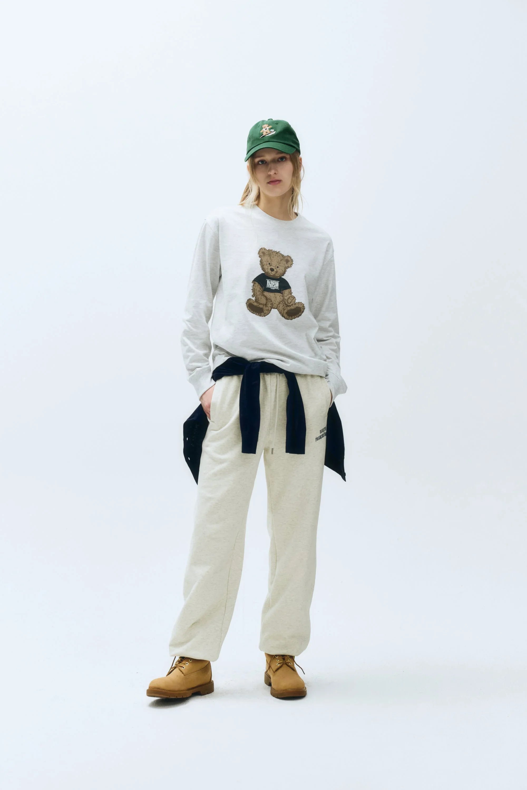 Doodle Bear Long Sleeve Light Heather Gray