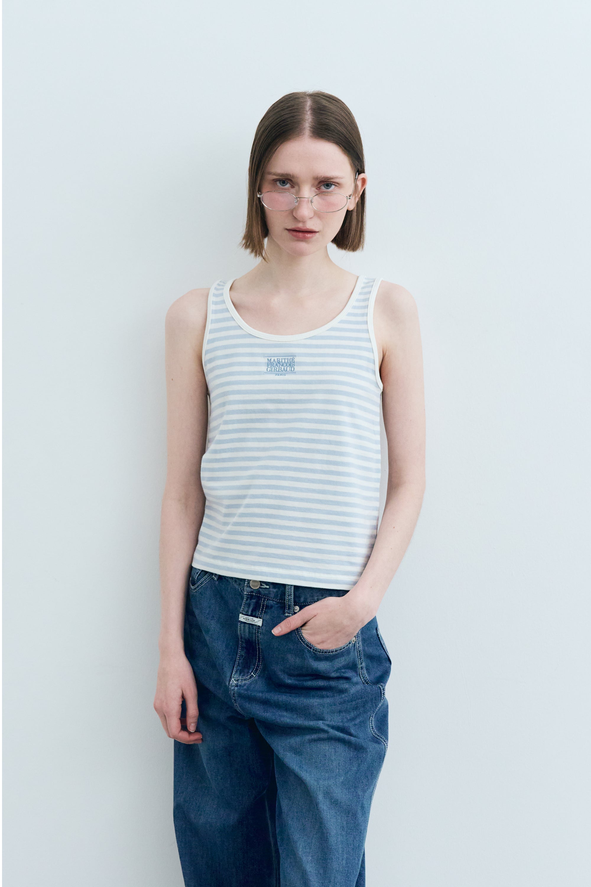 W Classic Logo Sleeveless Sky Blue