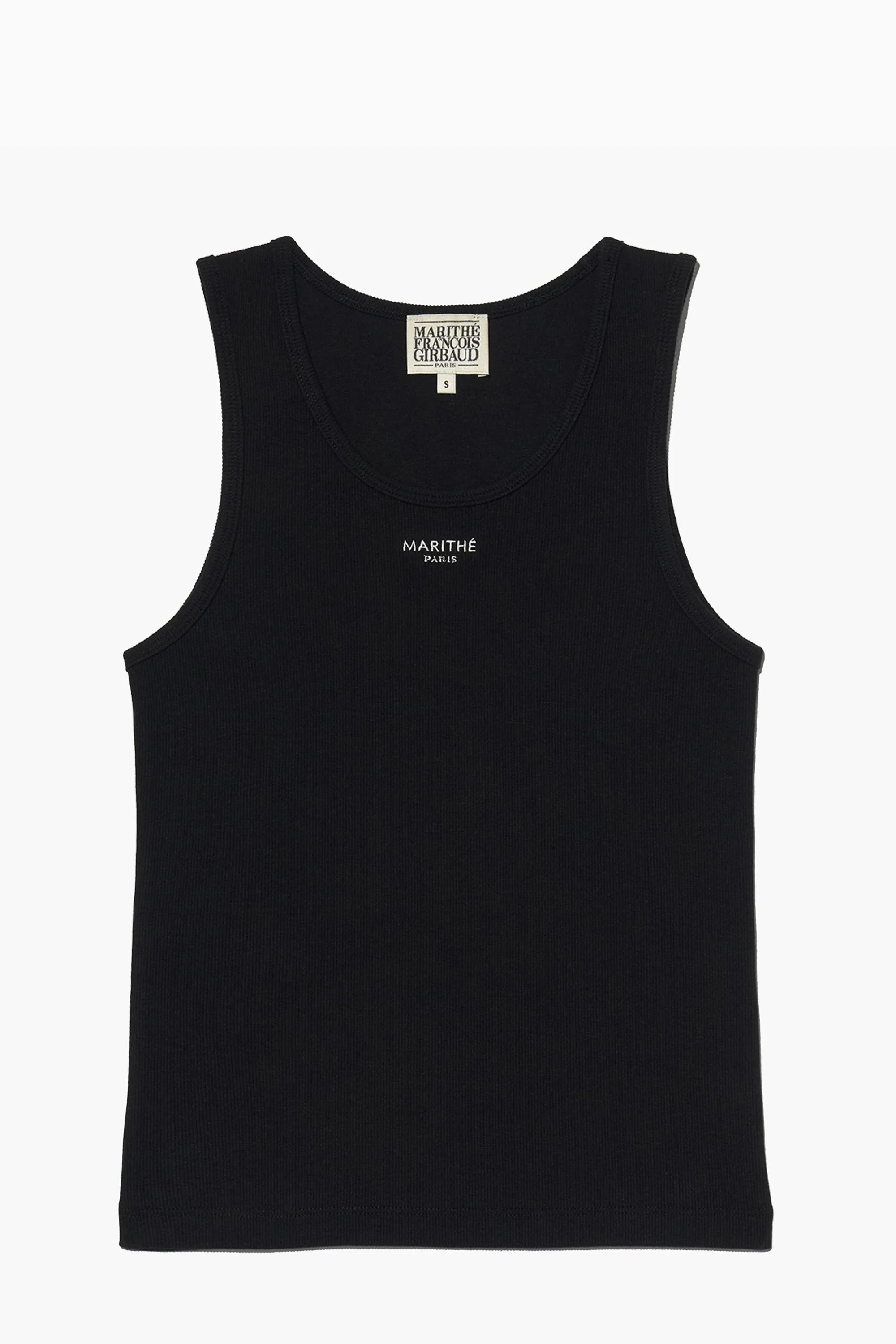 W U Neck Sleeveless Black