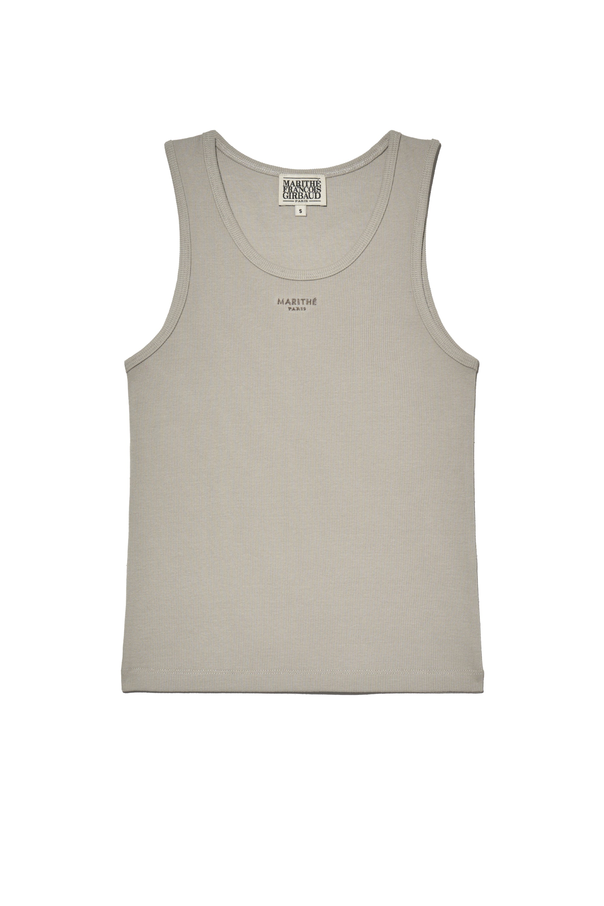W U Neck Sleeveless Light Beige