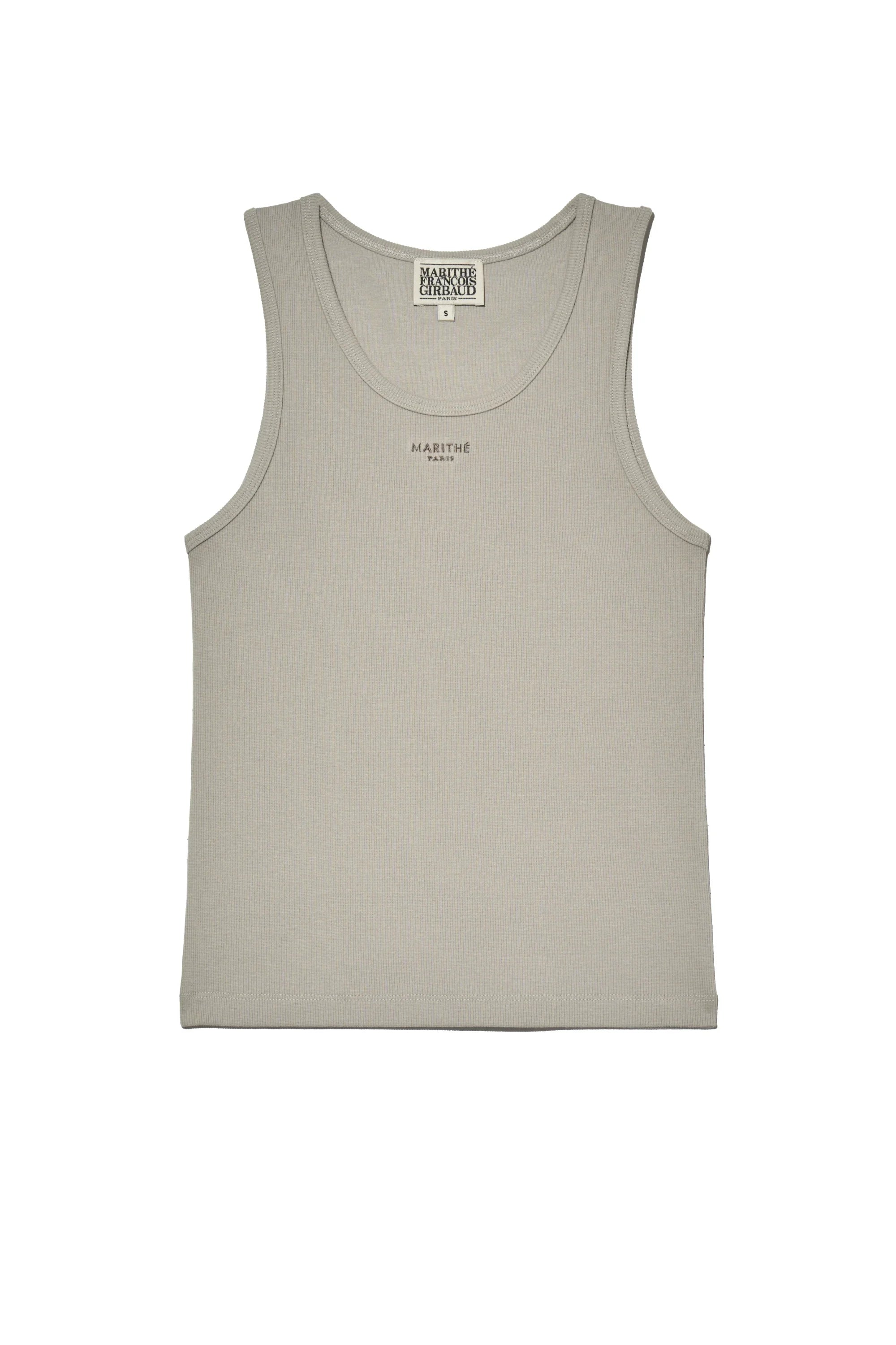 W U Neck Sleeveless Light Beige