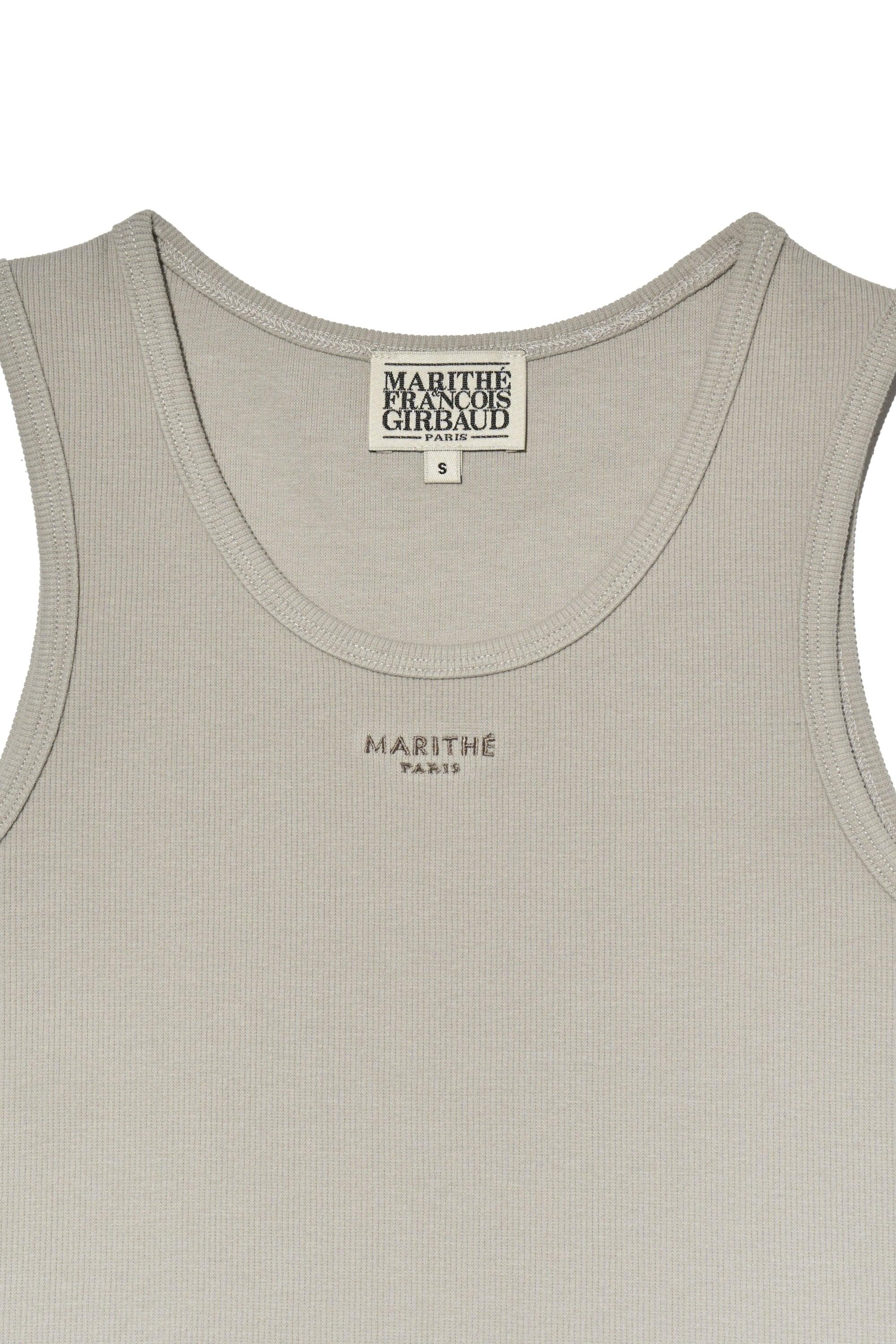 W U Neck Sleeveless Light Beige