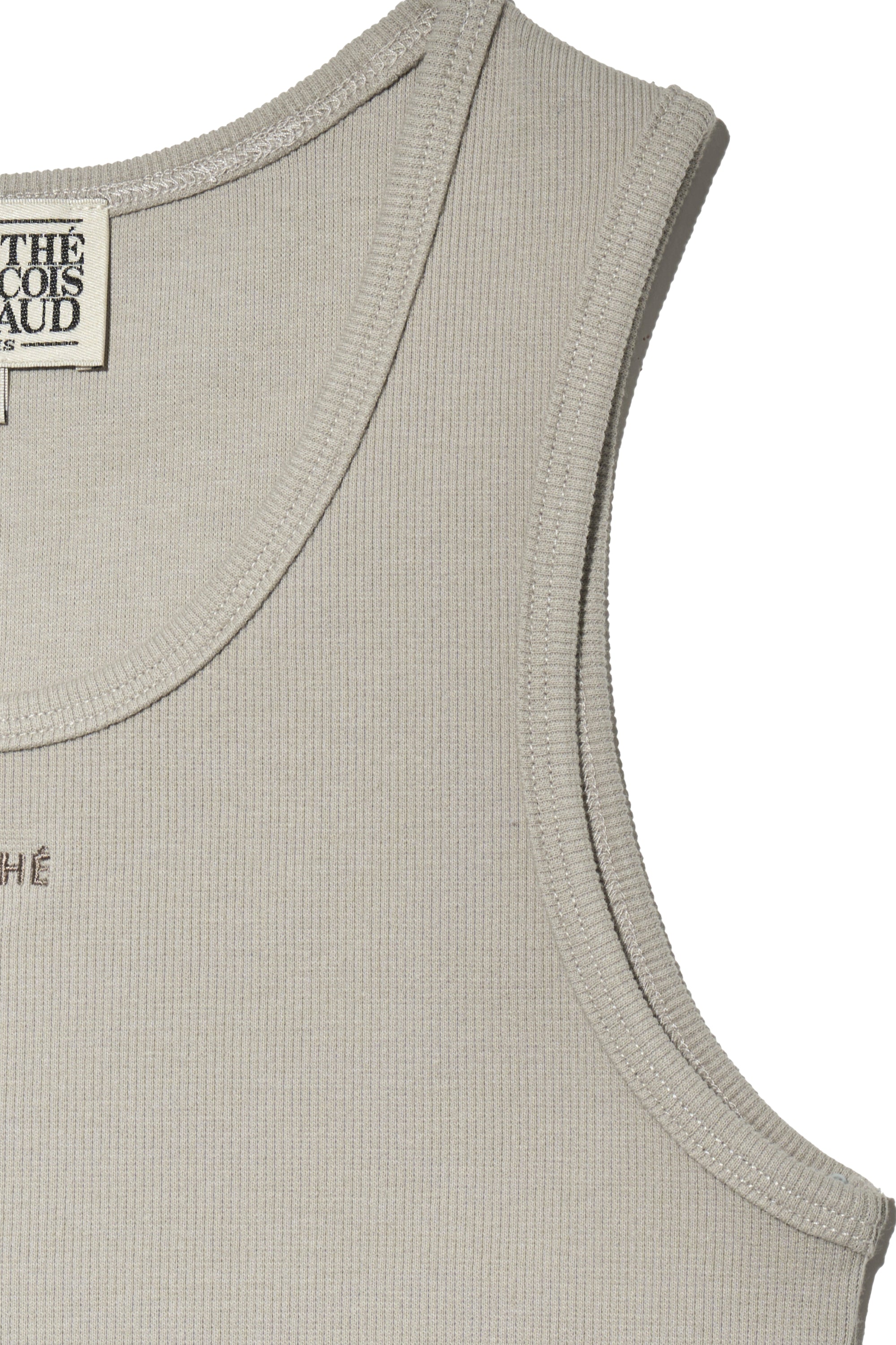 W U Neck Sleeveless Light Beige