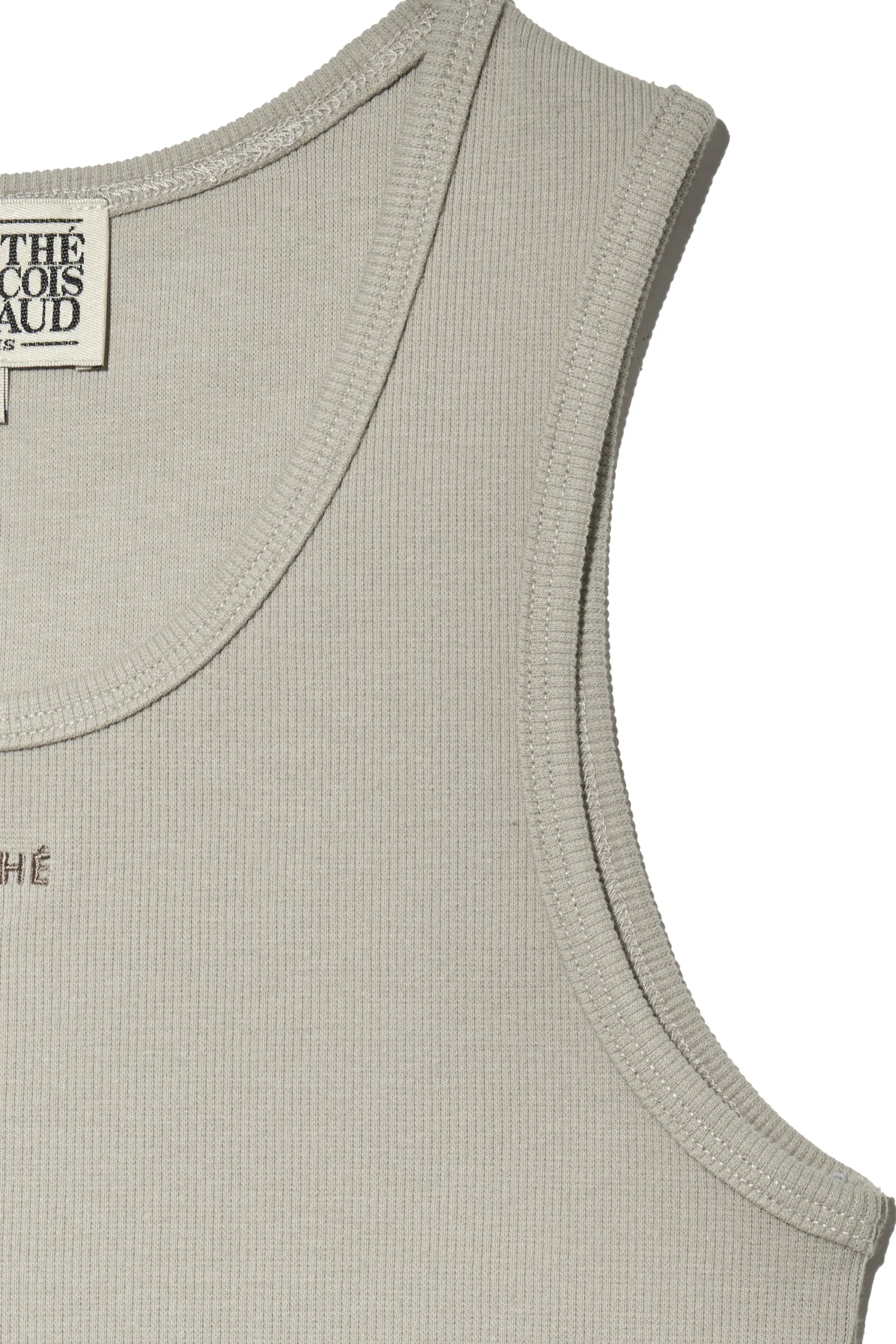 W U Neck Sleeveless Light Beige