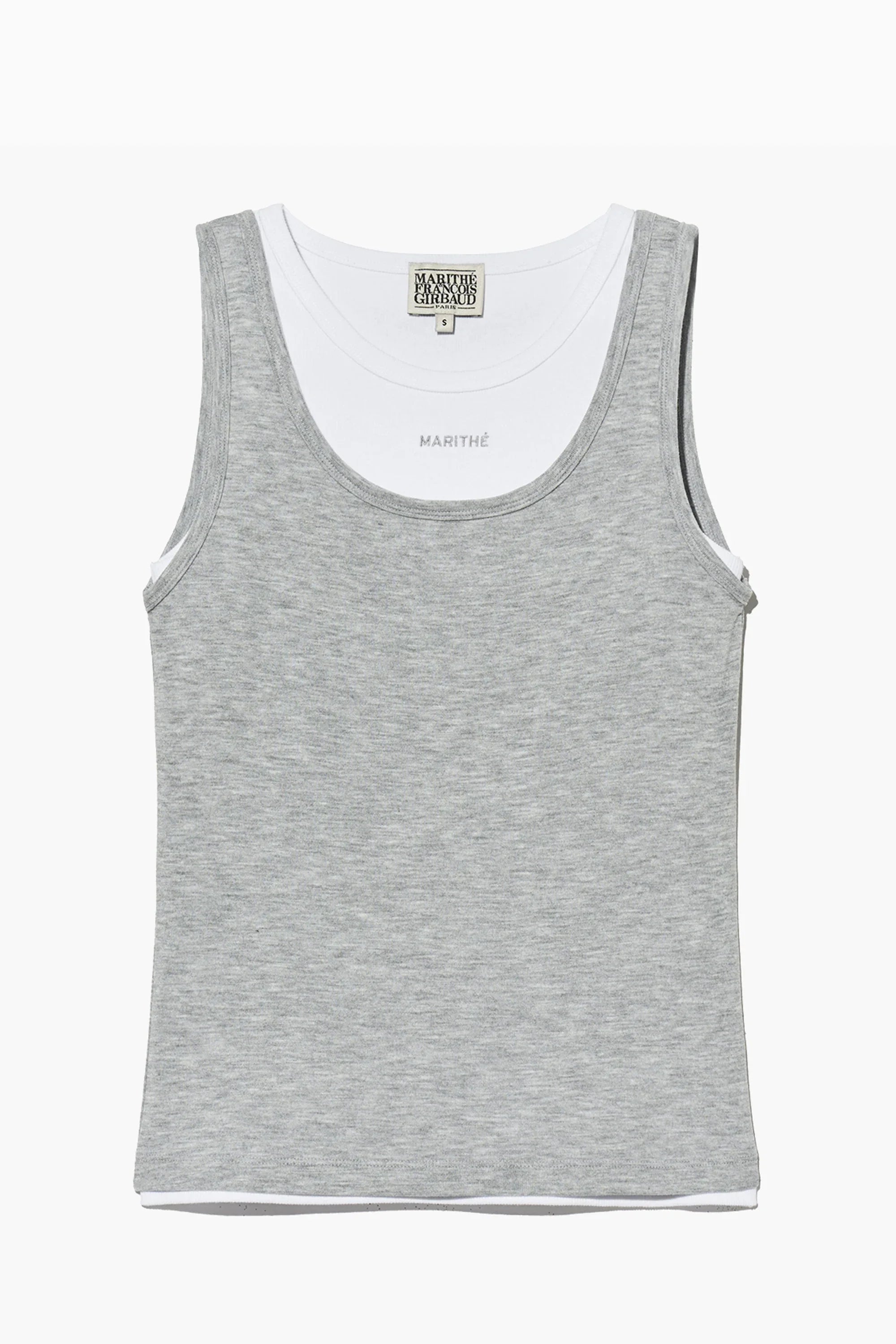 W Layered Sleeveless Melange Gray