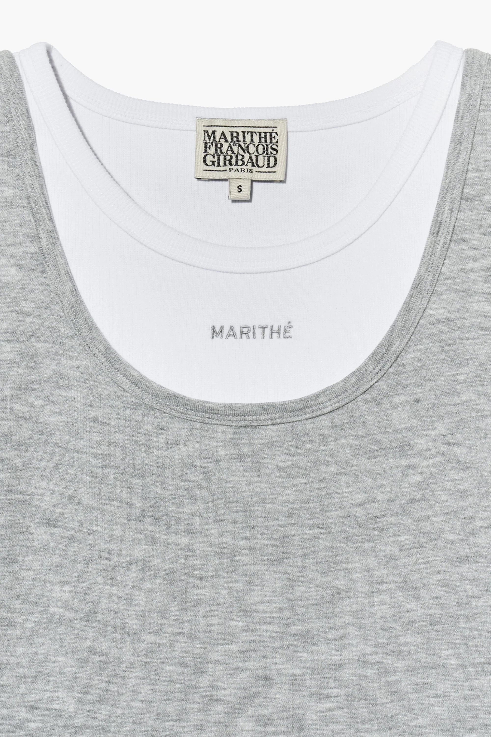 W Layered Sleeveless Melange Gray