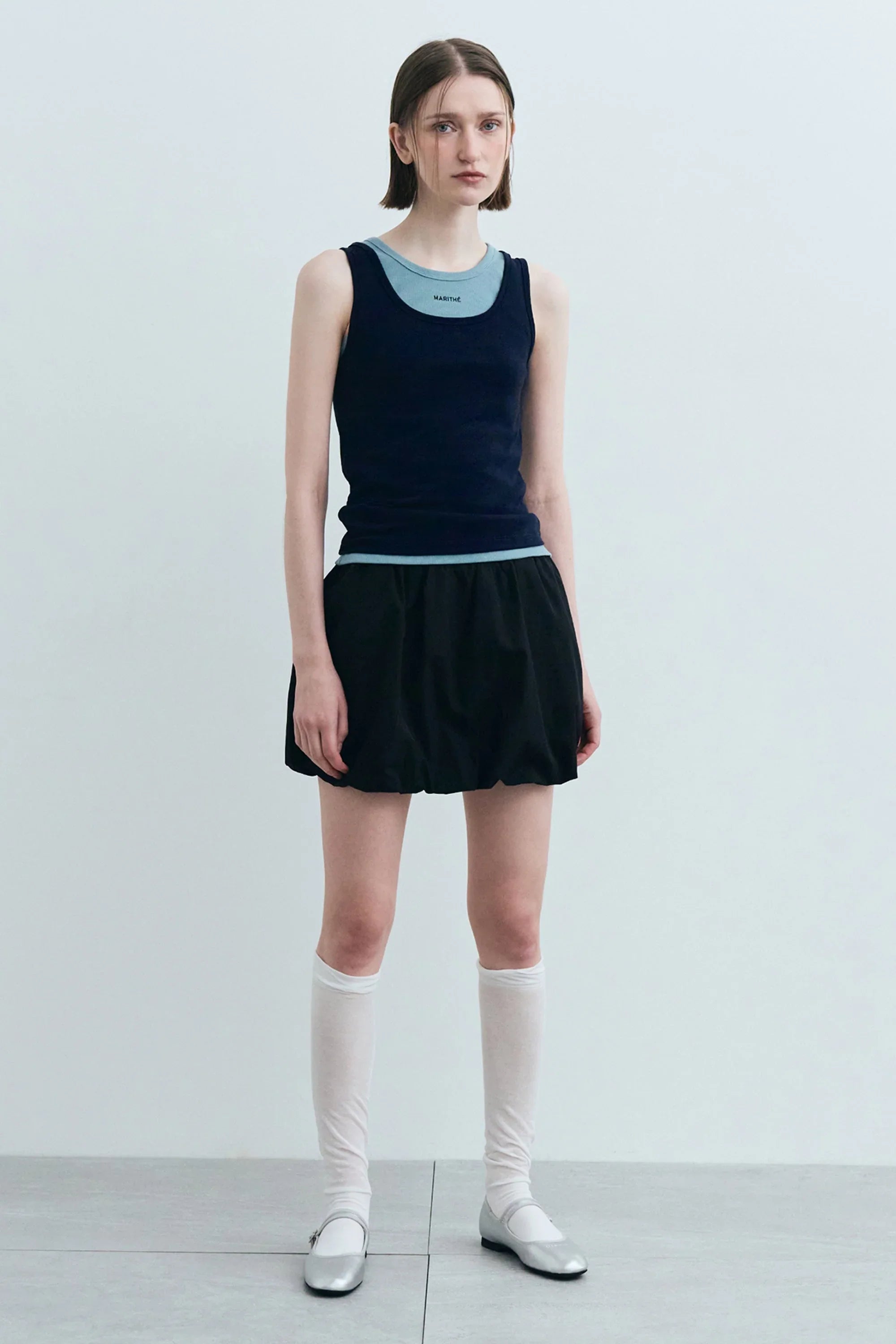 W Layered Sleeveless Navy