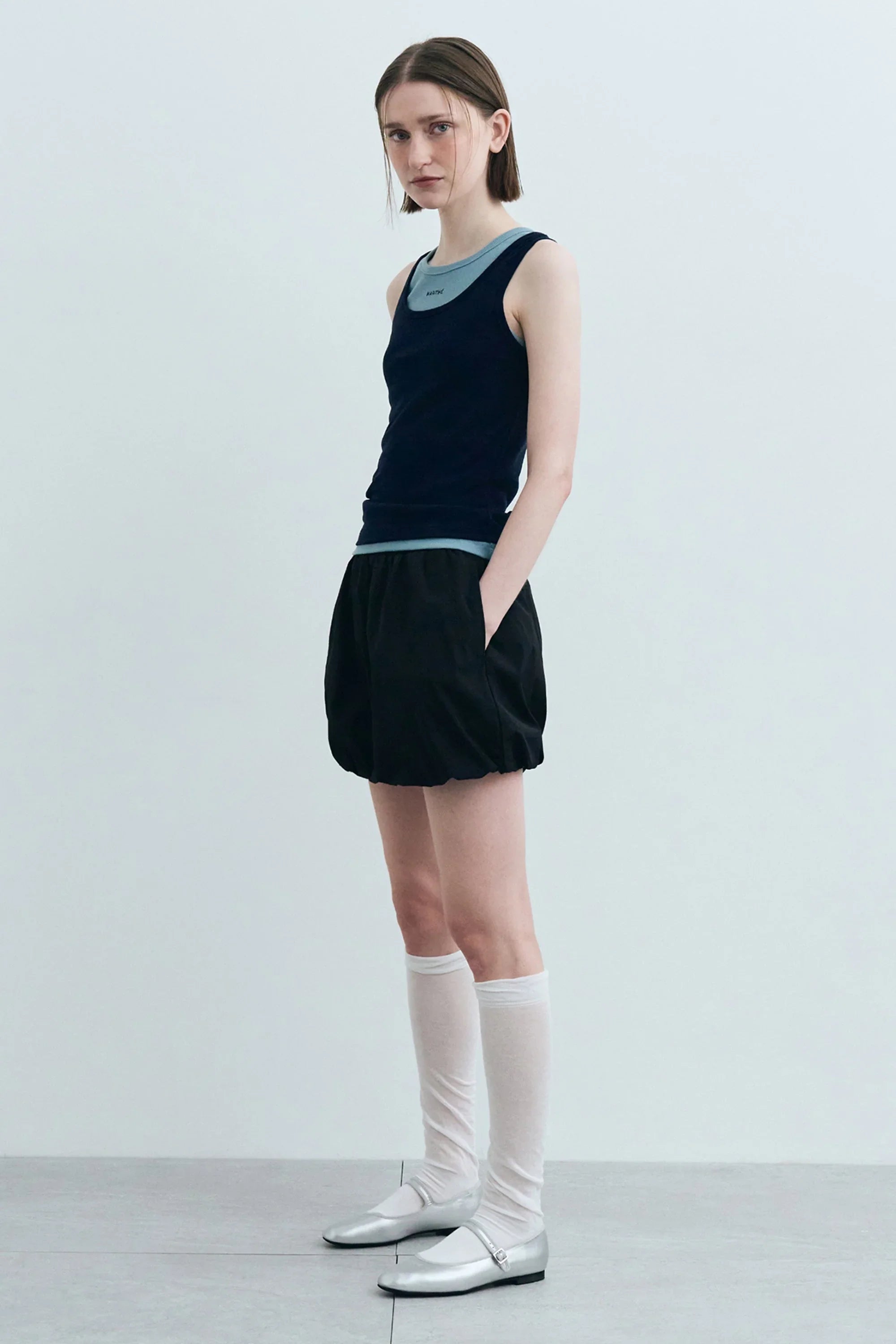 W Layered Sleeveless Navy