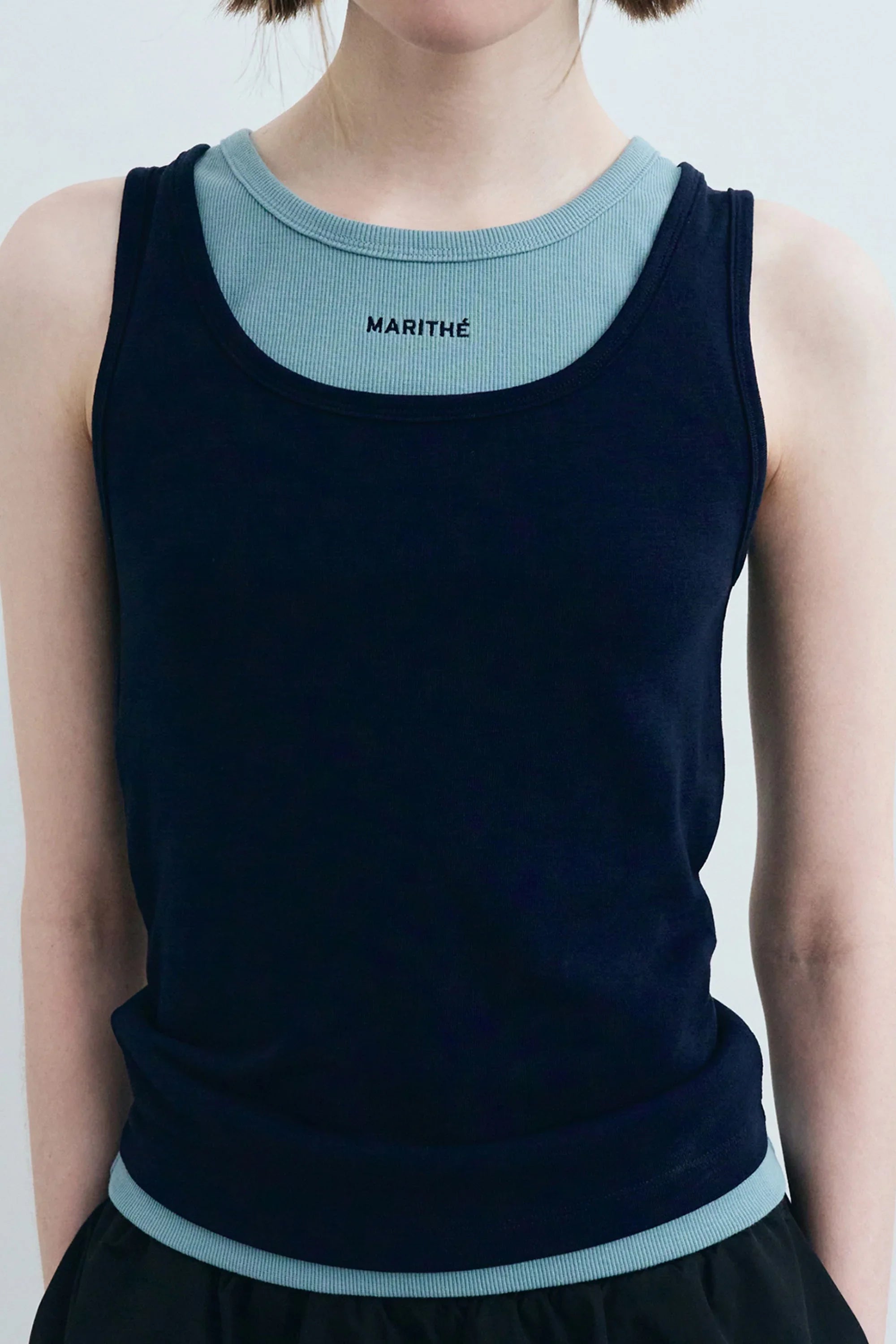 W Layered Sleeveless Navy