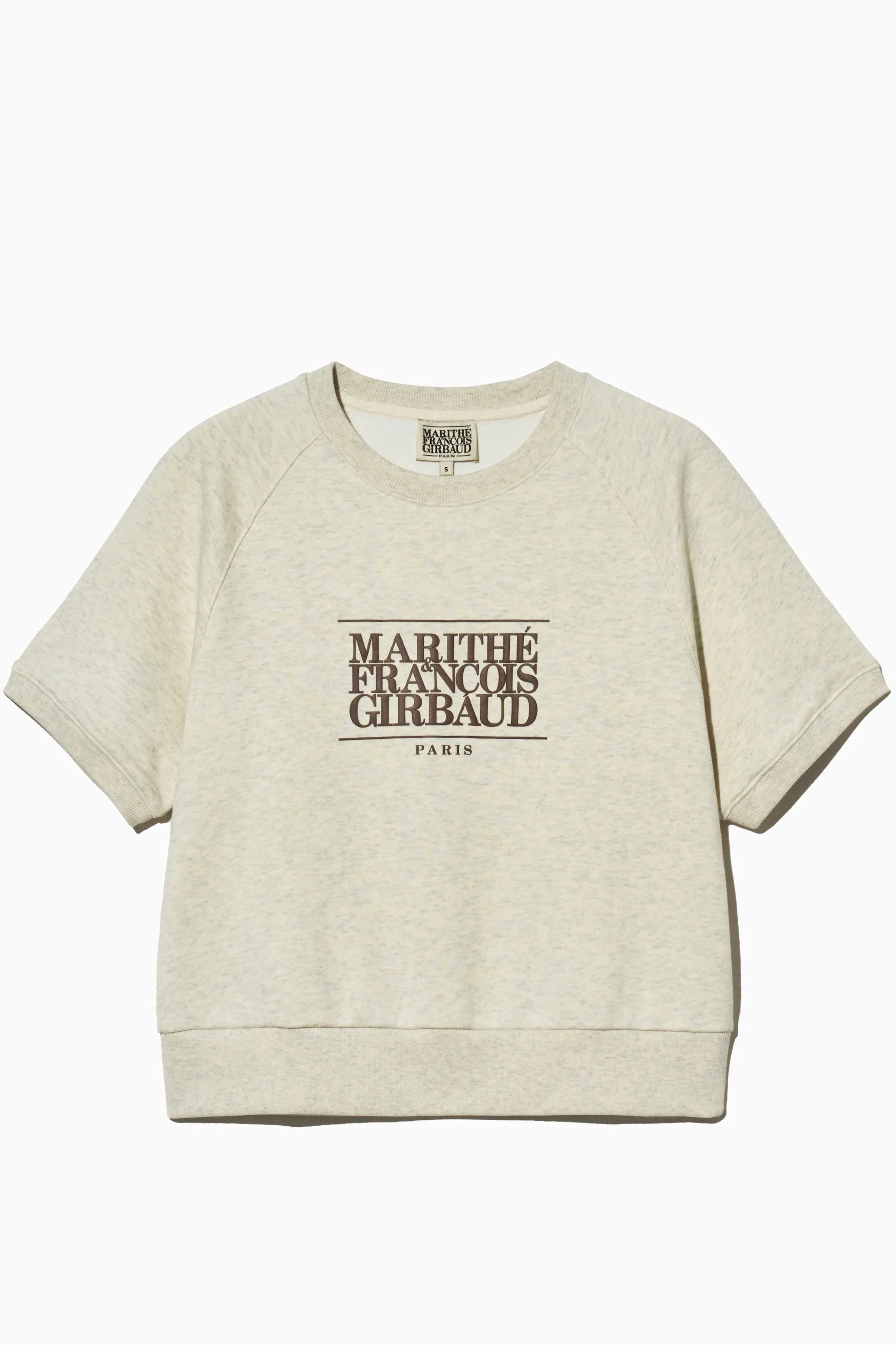 W Classic Logo Half Sweatshirt Oatmeal
