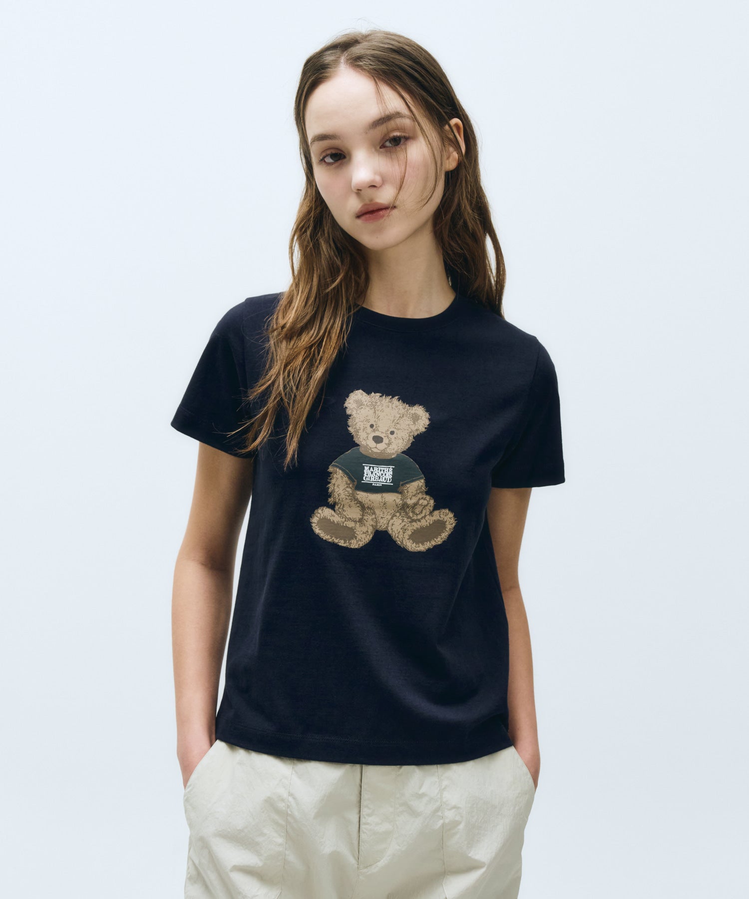 W Doodle Bear Tee Navy