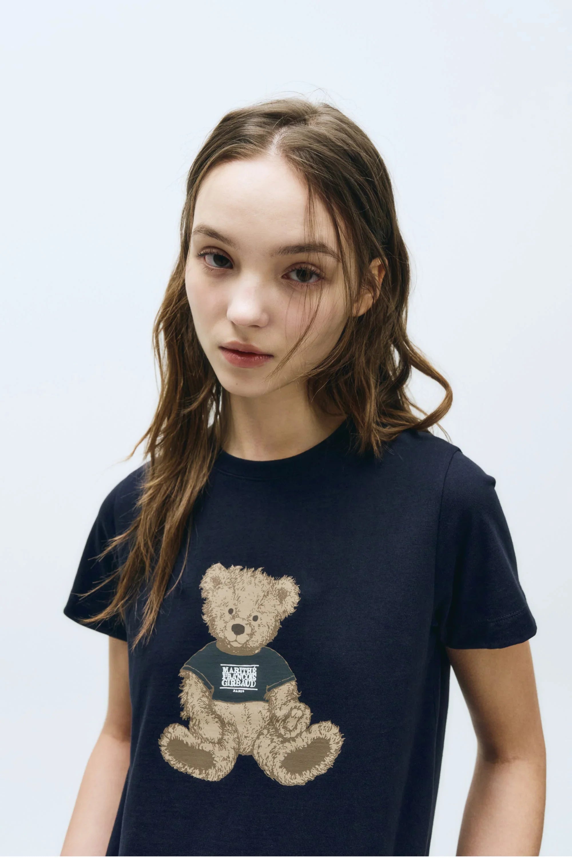 W Doodle Bear Tee Navy