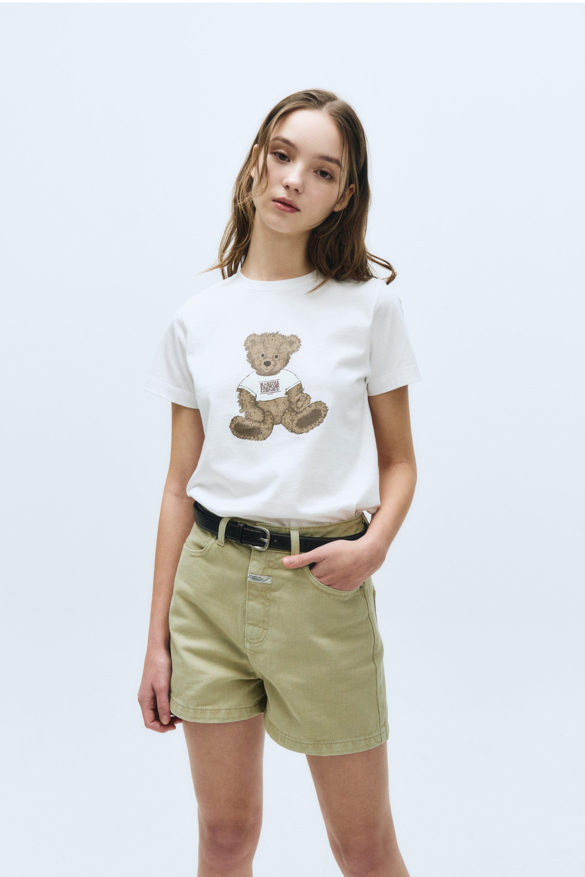 W Doodle Bear Tee White