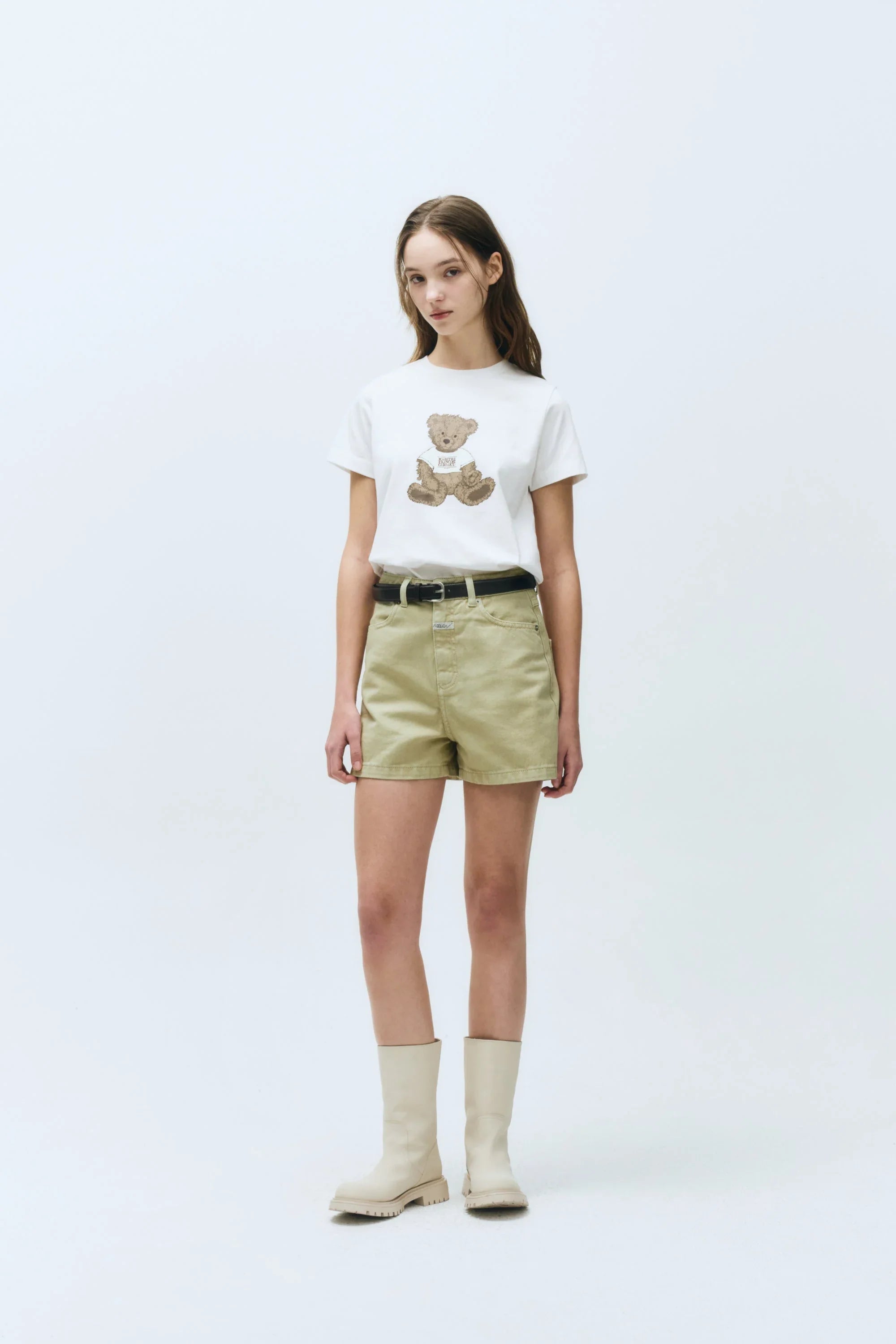 W Doodle Bear Tee White