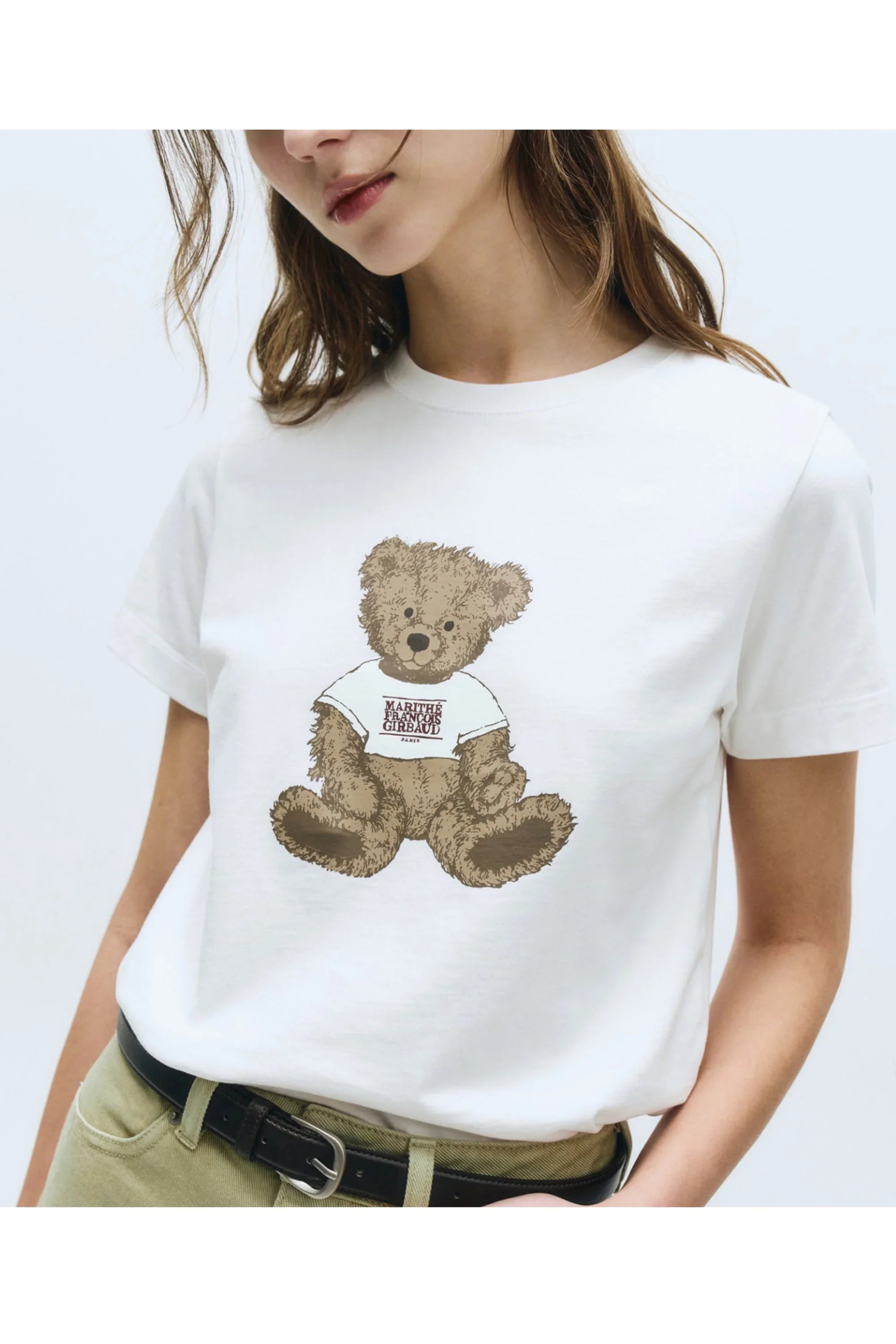 W Doodle Bear Tee White