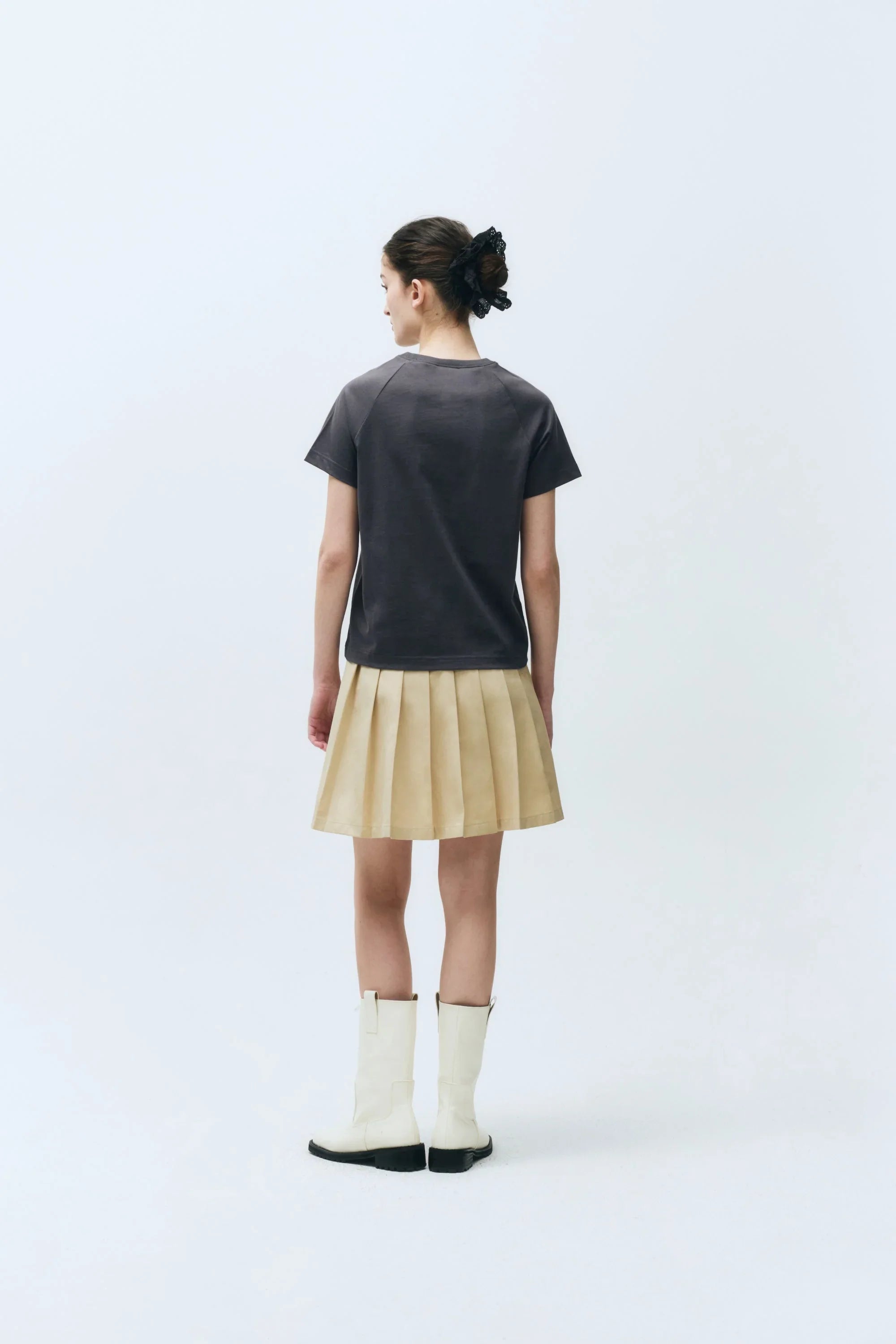 W Doodle Bear Raglan Tee Charcoal