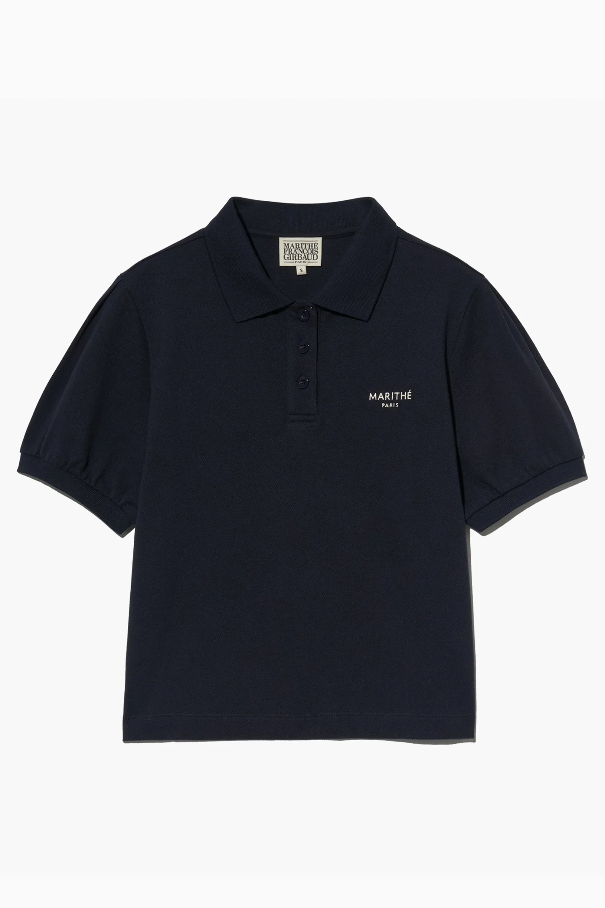 W Pique Puff Sleeve Tee Navy