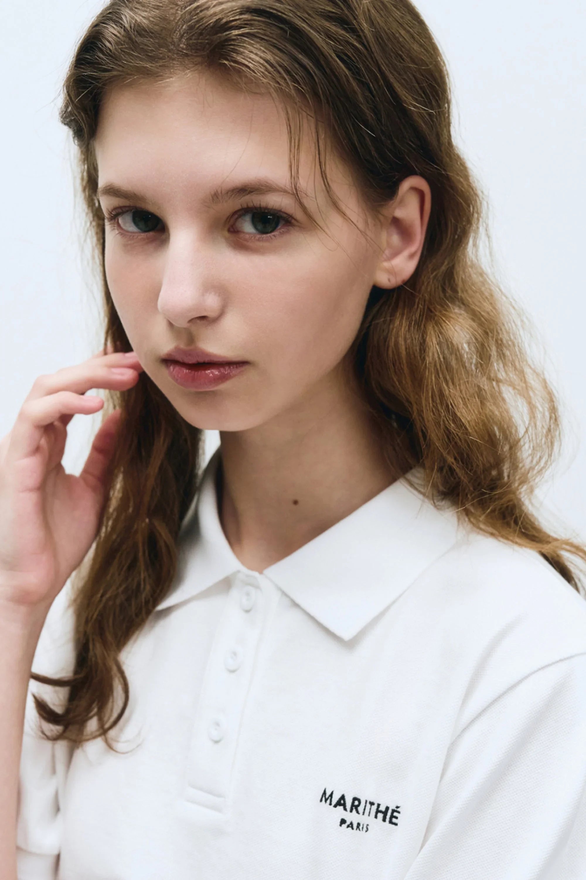 W Pique Puff Sleeve Tee White