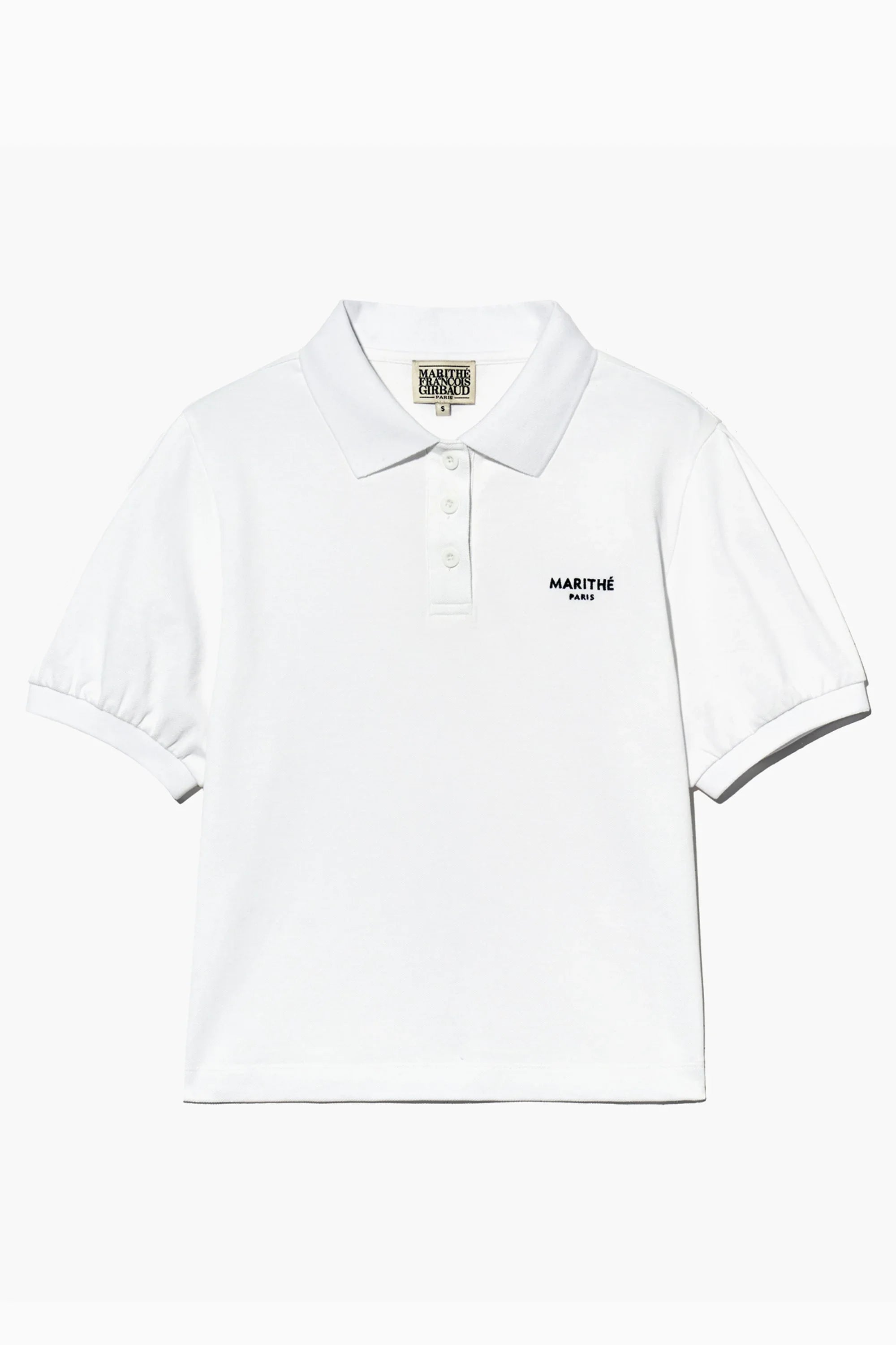 W Pique Puff Sleeve Tee White