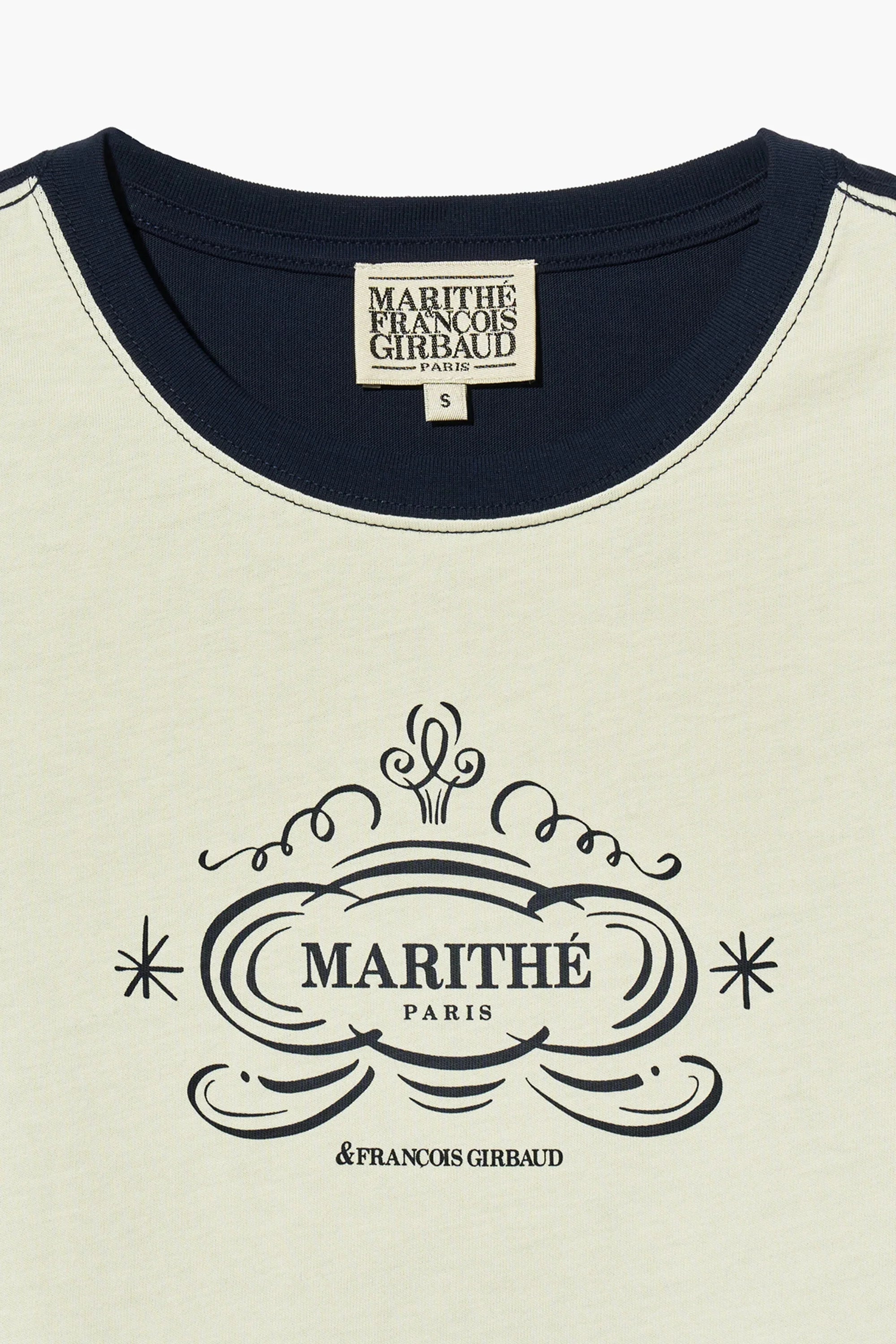 W Contrast Graphic Tee Navy
