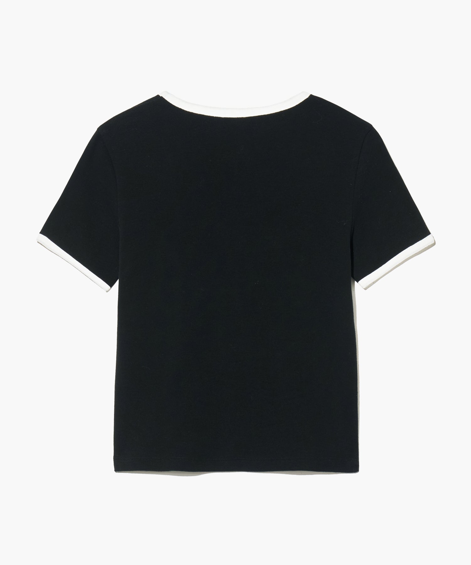 W Deep Neck Ringer Tee White / Black