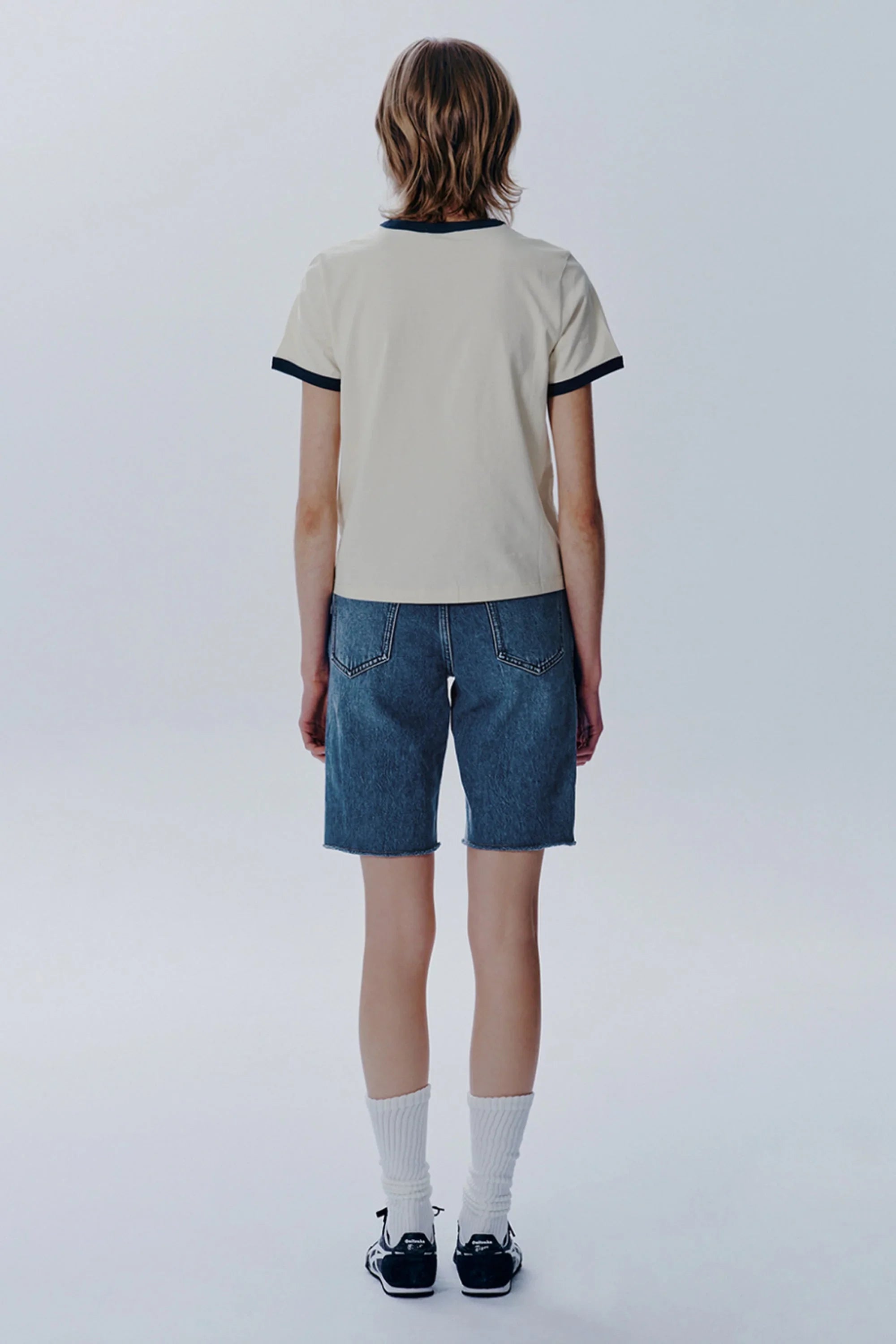 W Vintage Baseball Ringer Tee Ivory