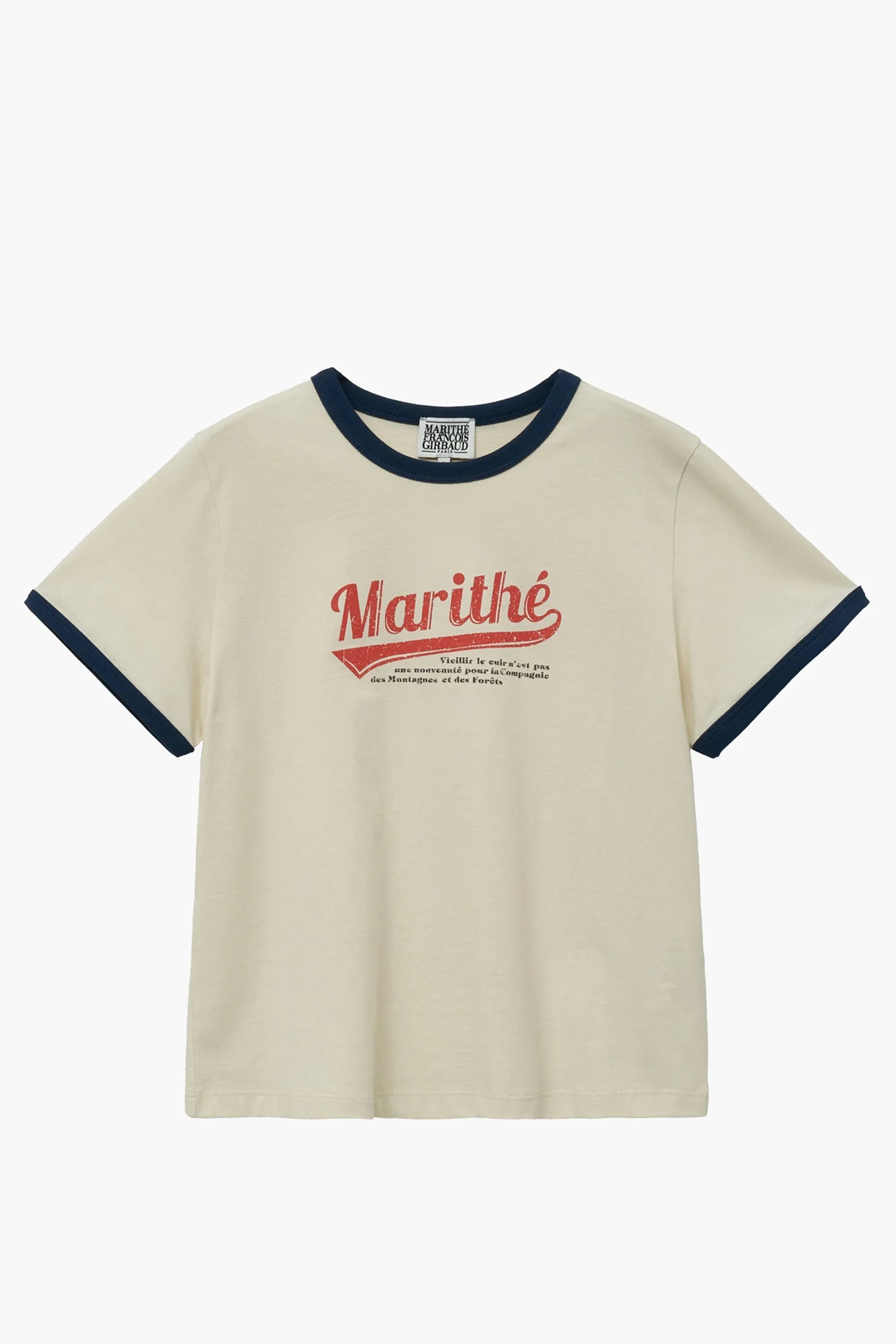 W Vintage Baseball Ringer Tee Ivory