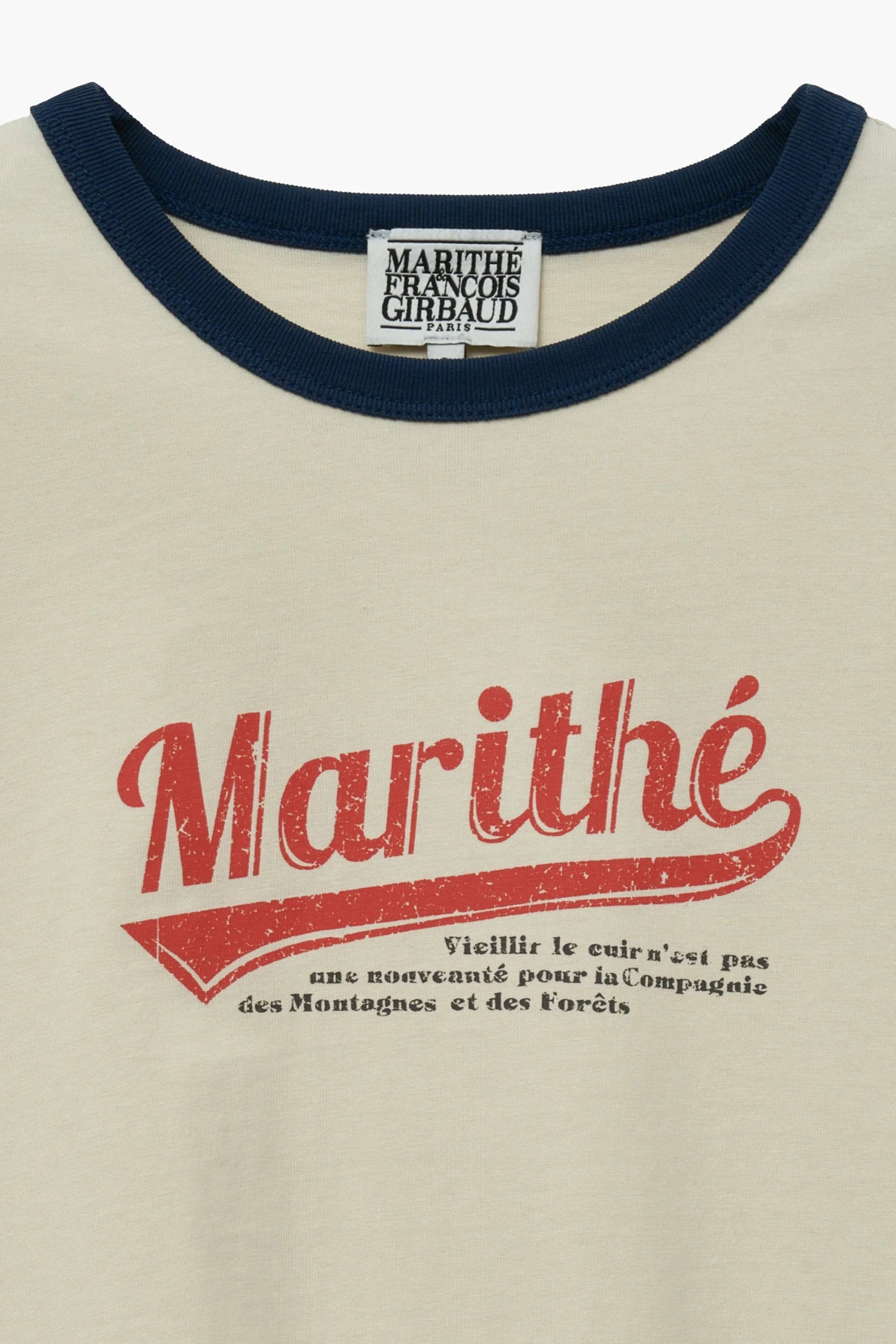 W Vintage Baseball Ringer Tee Ivory