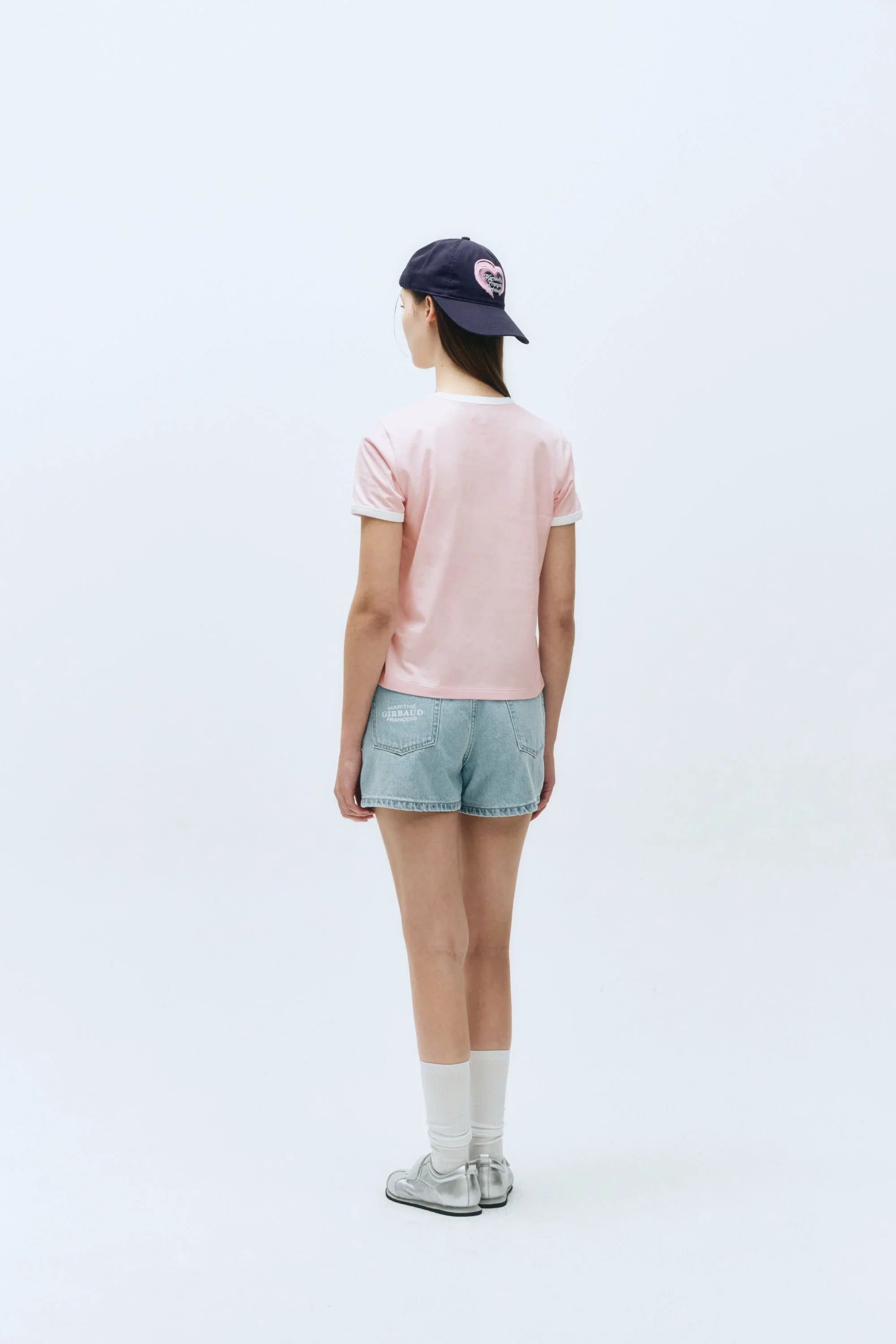 W Vintage Baseball Ringer Tee Pink