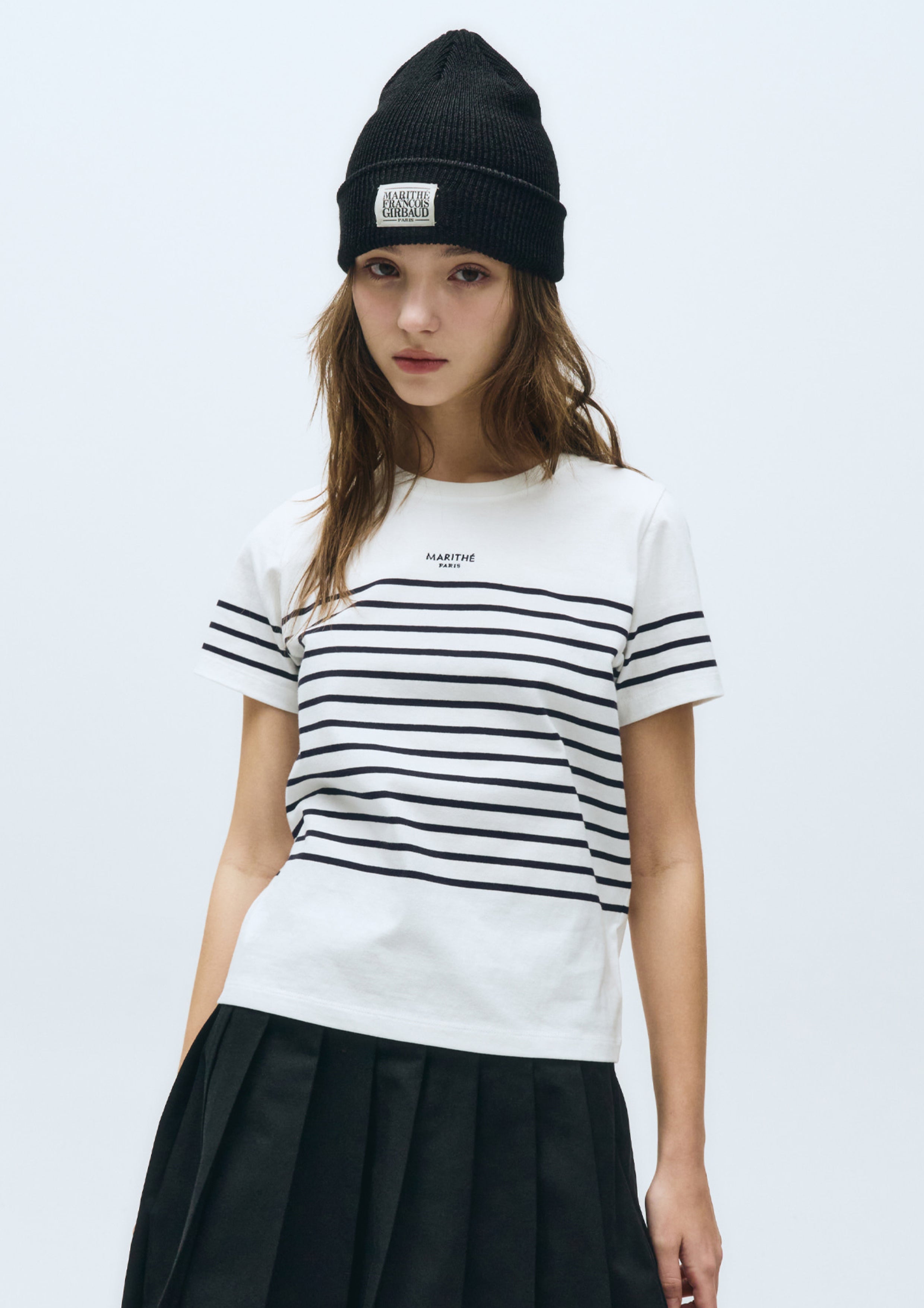 W Stripe Tee White