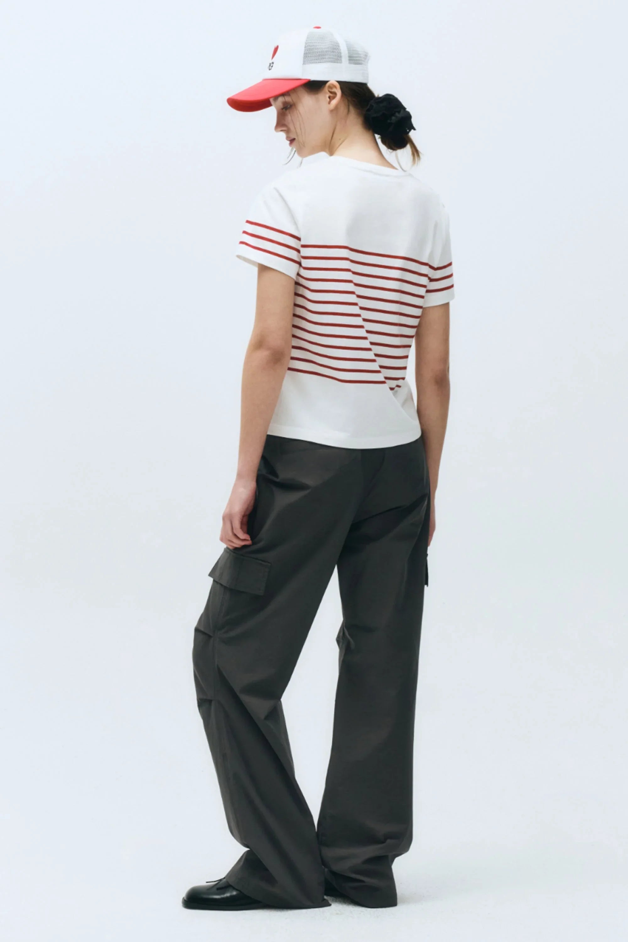 W Stripe Tee White / Red