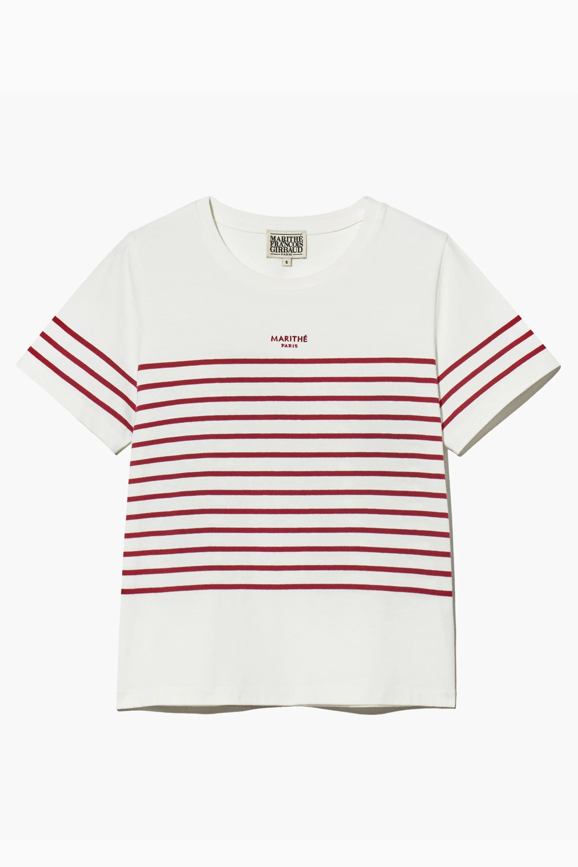 W Stripe Tee White / Red