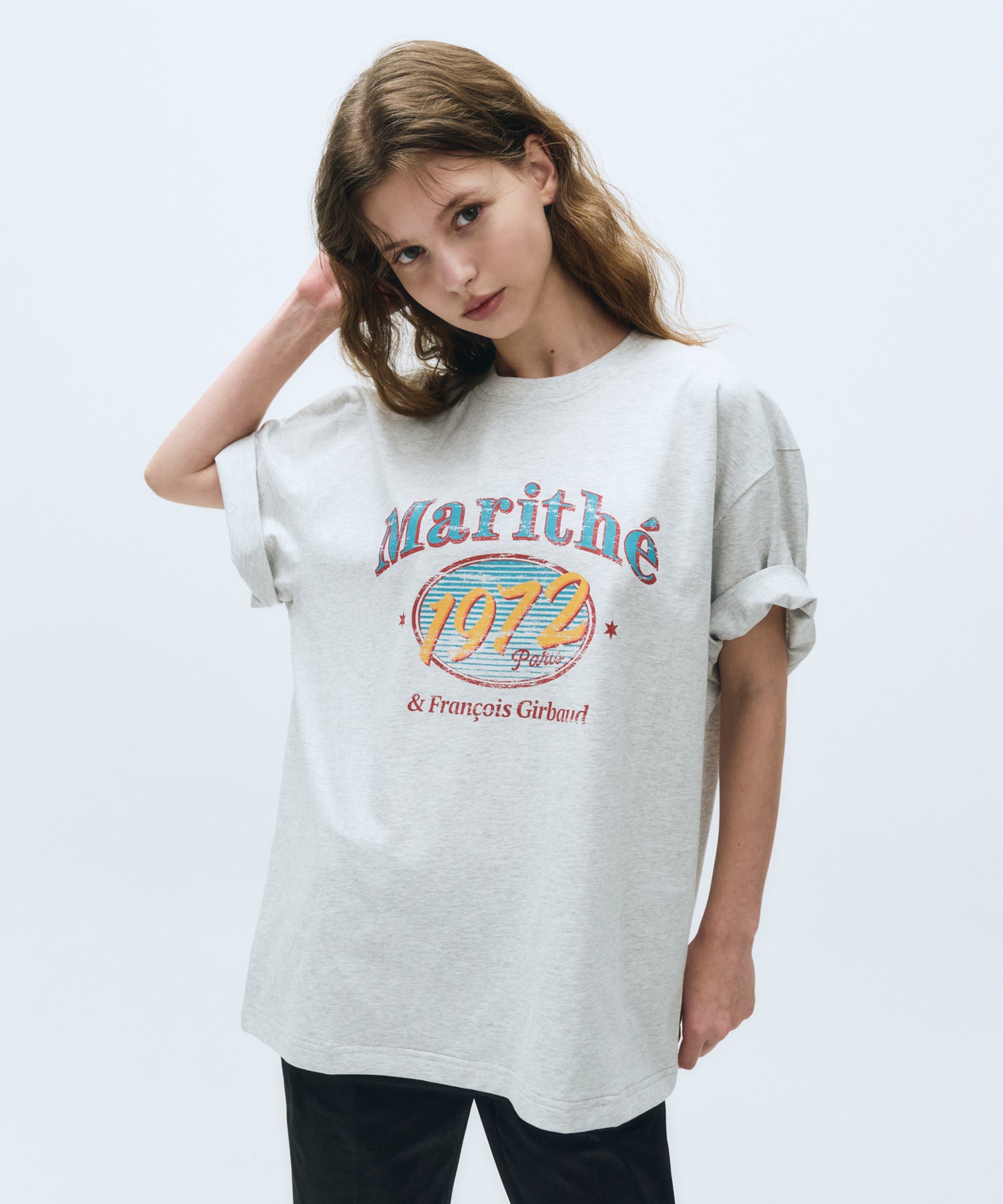 W Over Ellipse Graphic Tee Light Heather Gray