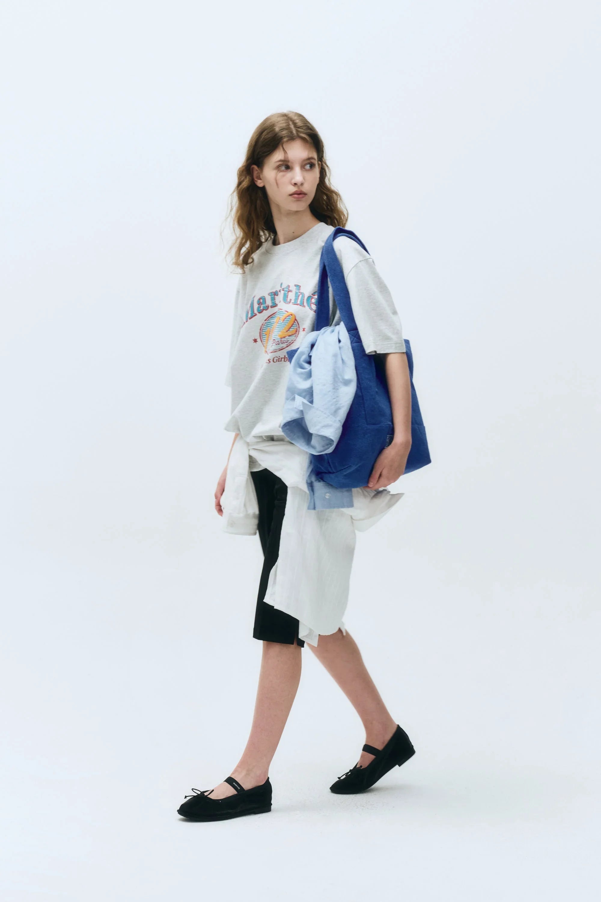 W Over Ellipse Graphic Tee Light Heather Gray