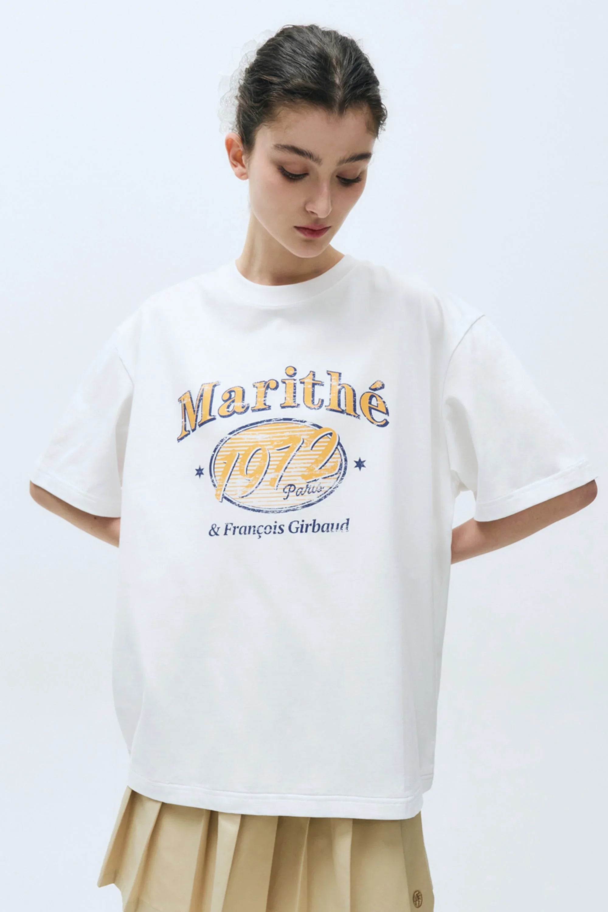W Over Ellipse Graphic Tee White
