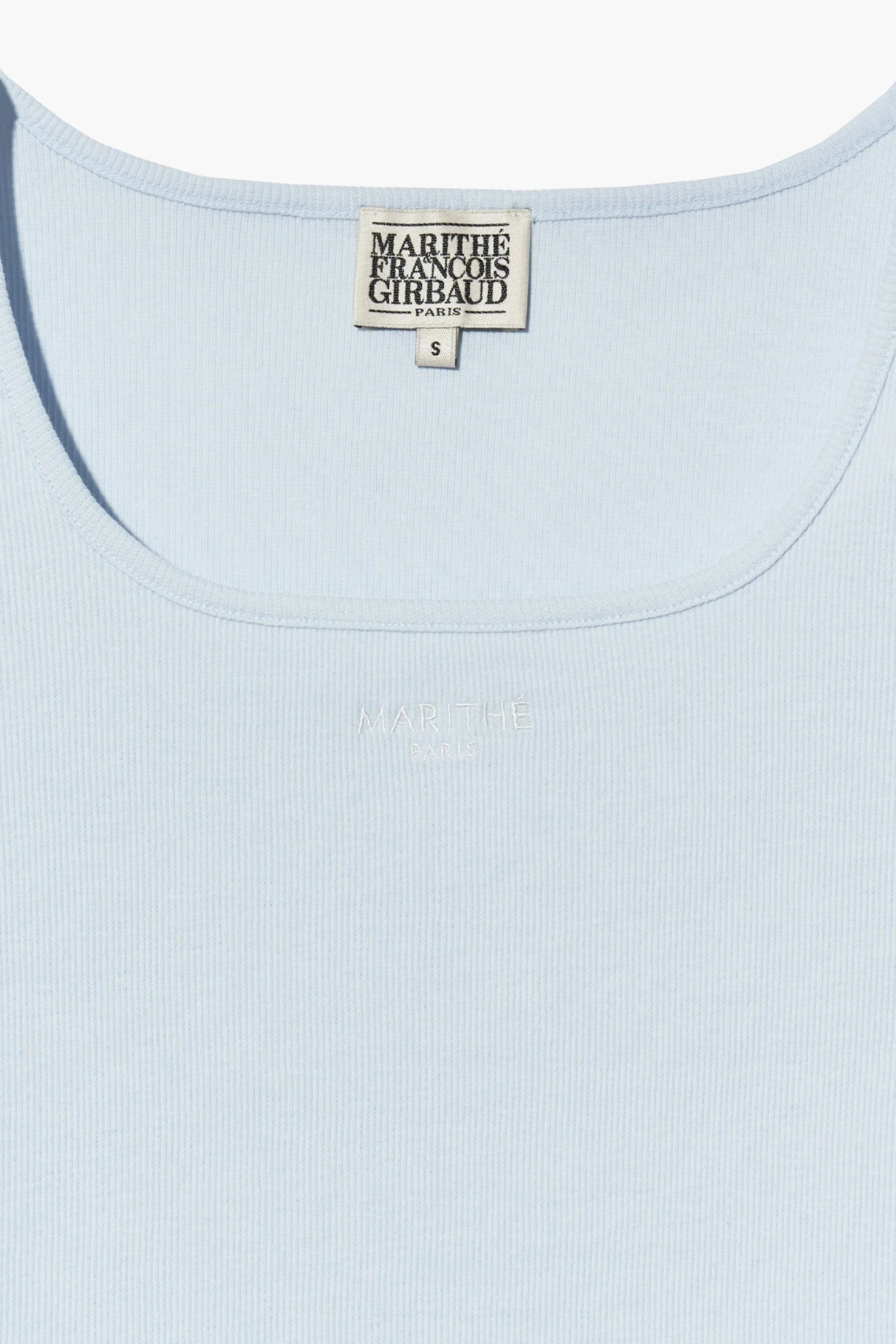 W Slim Fit Square Neck Tee Light Blue