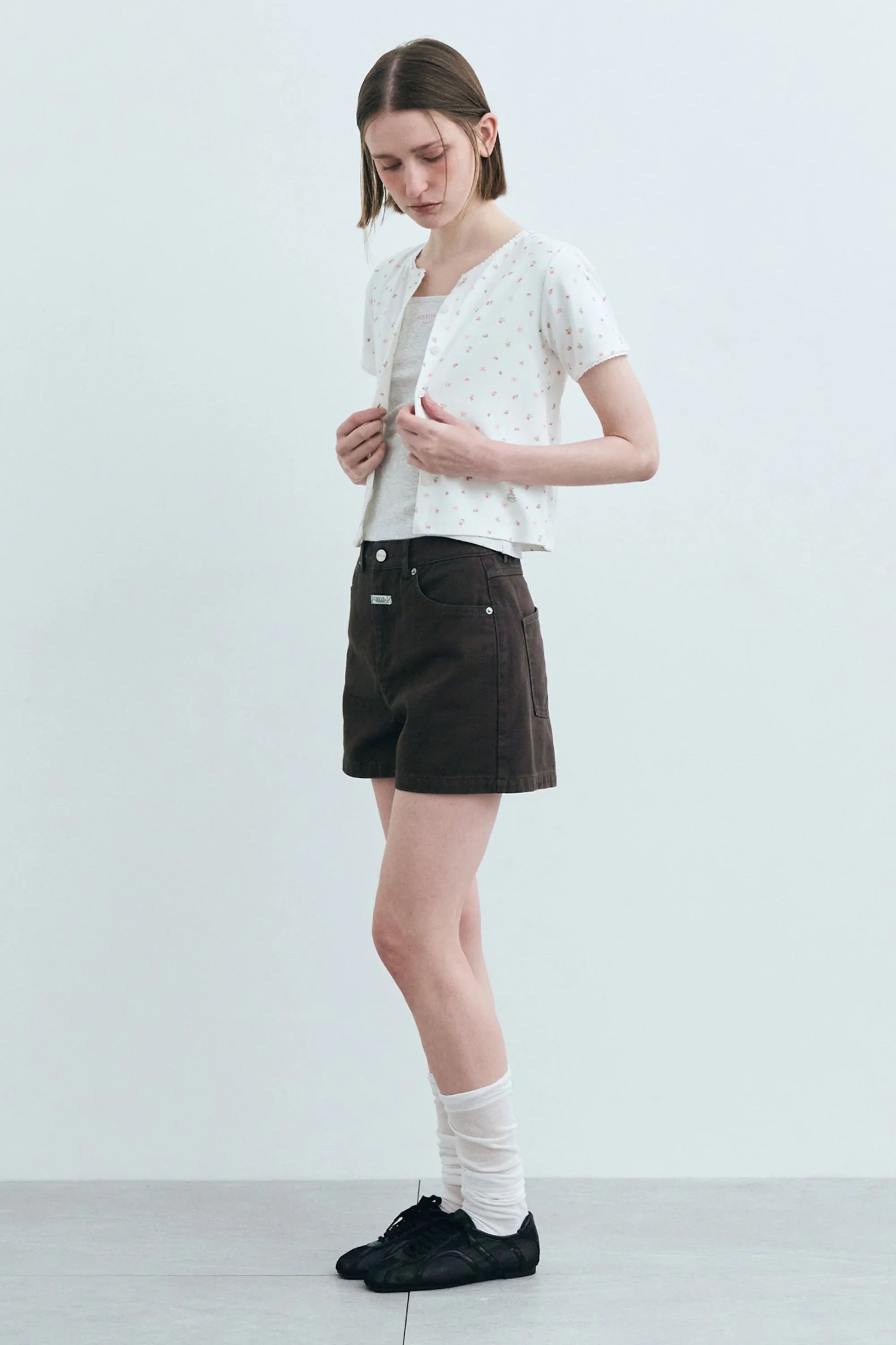 Flower Cardigan Tee White