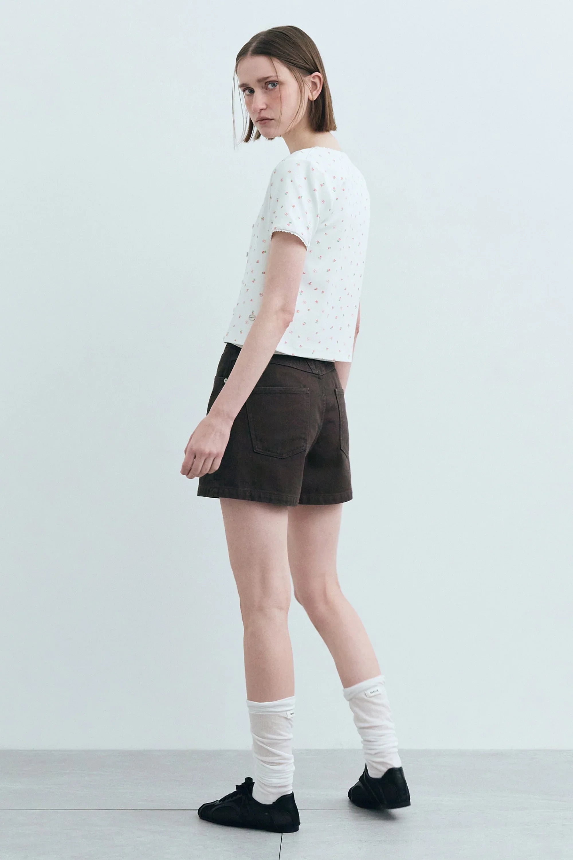 Flower Cardigan Tee White