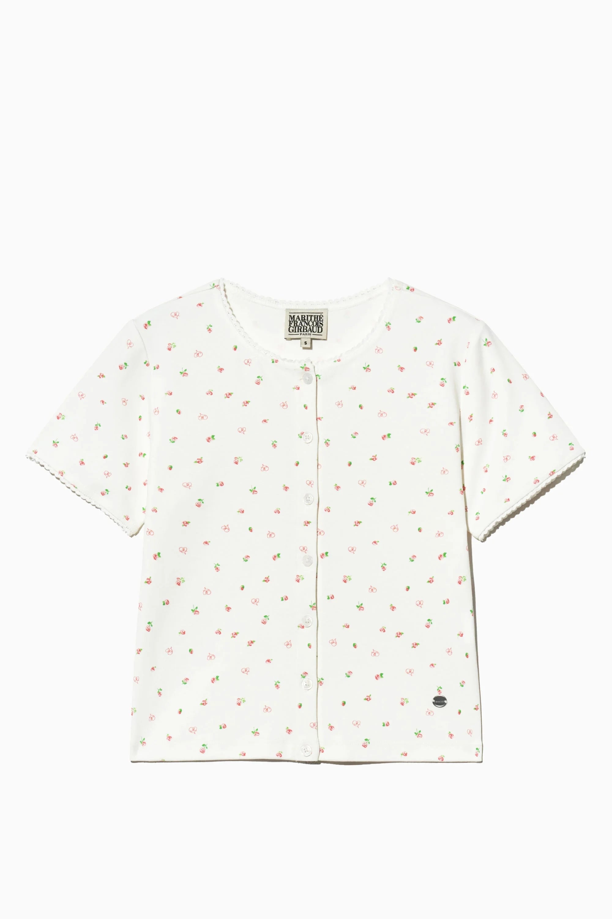 Flower Cardigan Tee White